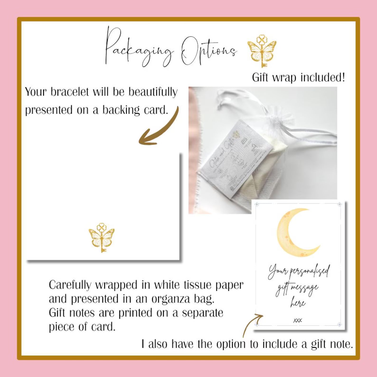 Personalised Half Moon Bangle – Initial Charm Celestial Bracelet