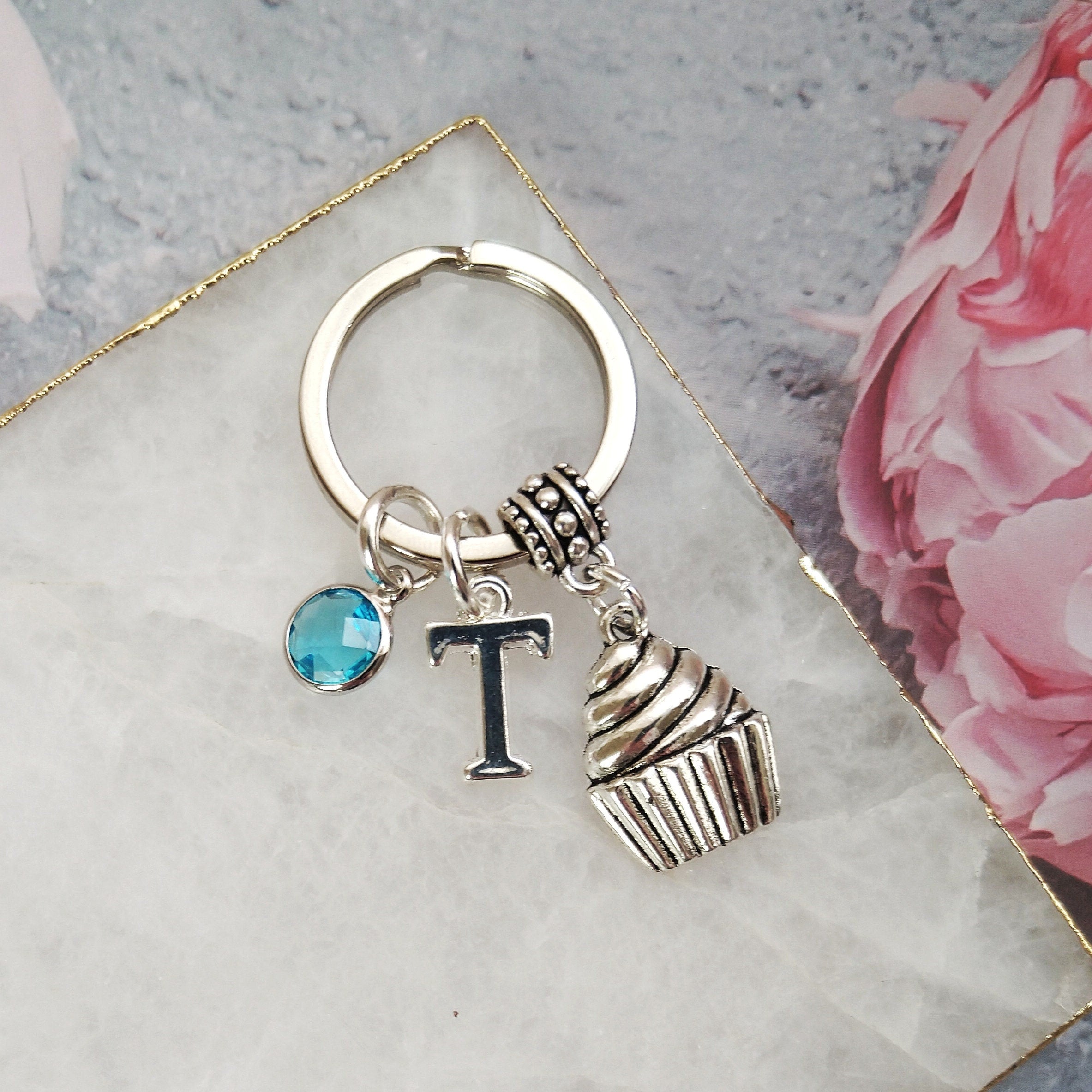 Cupcake keyring, personalised gifts, baker baking gift, bake off gift, pastry chef, sweet cook