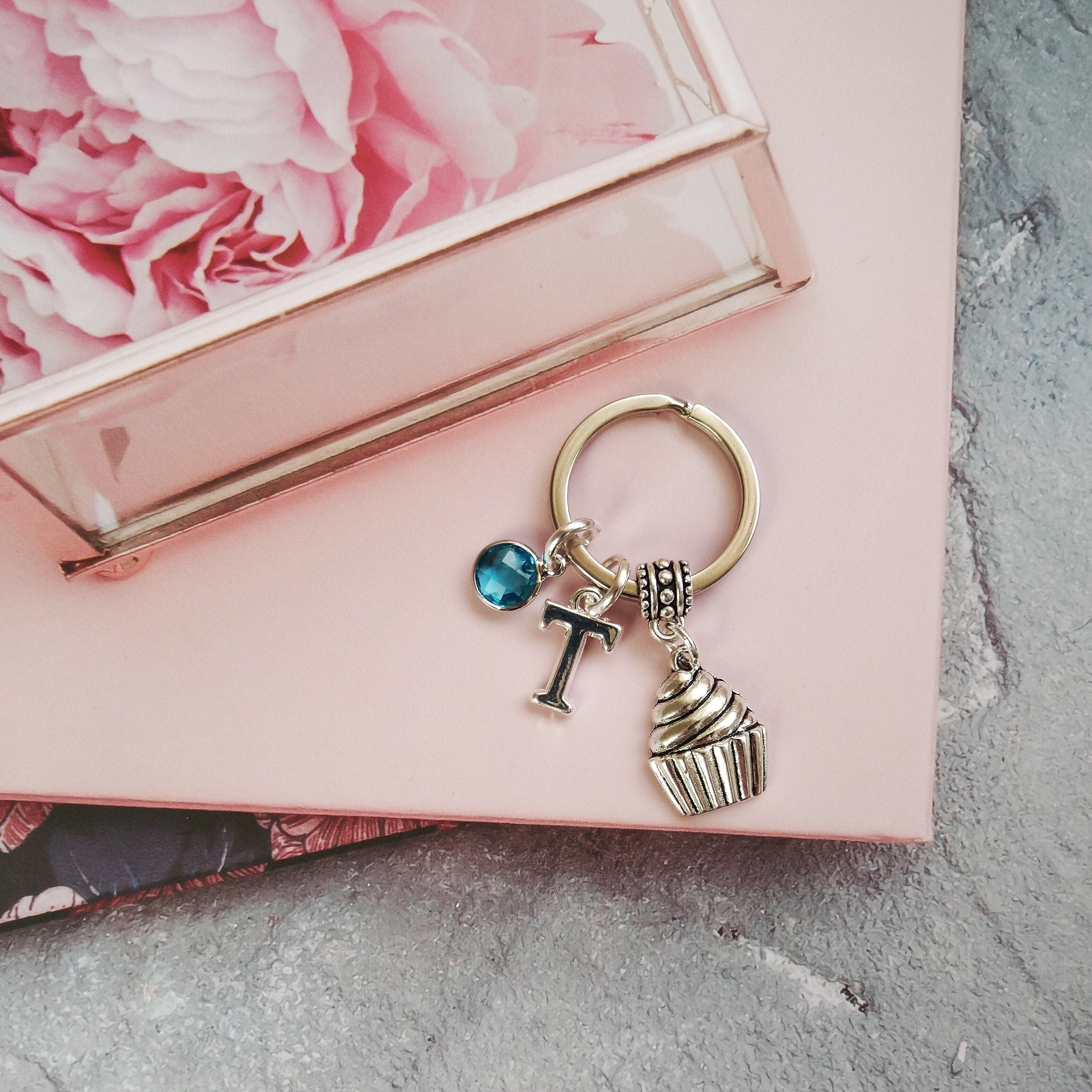 Cupcake keyring, personalised gifts, baker baking gift, bake off gift, pastry chef, sweet cook