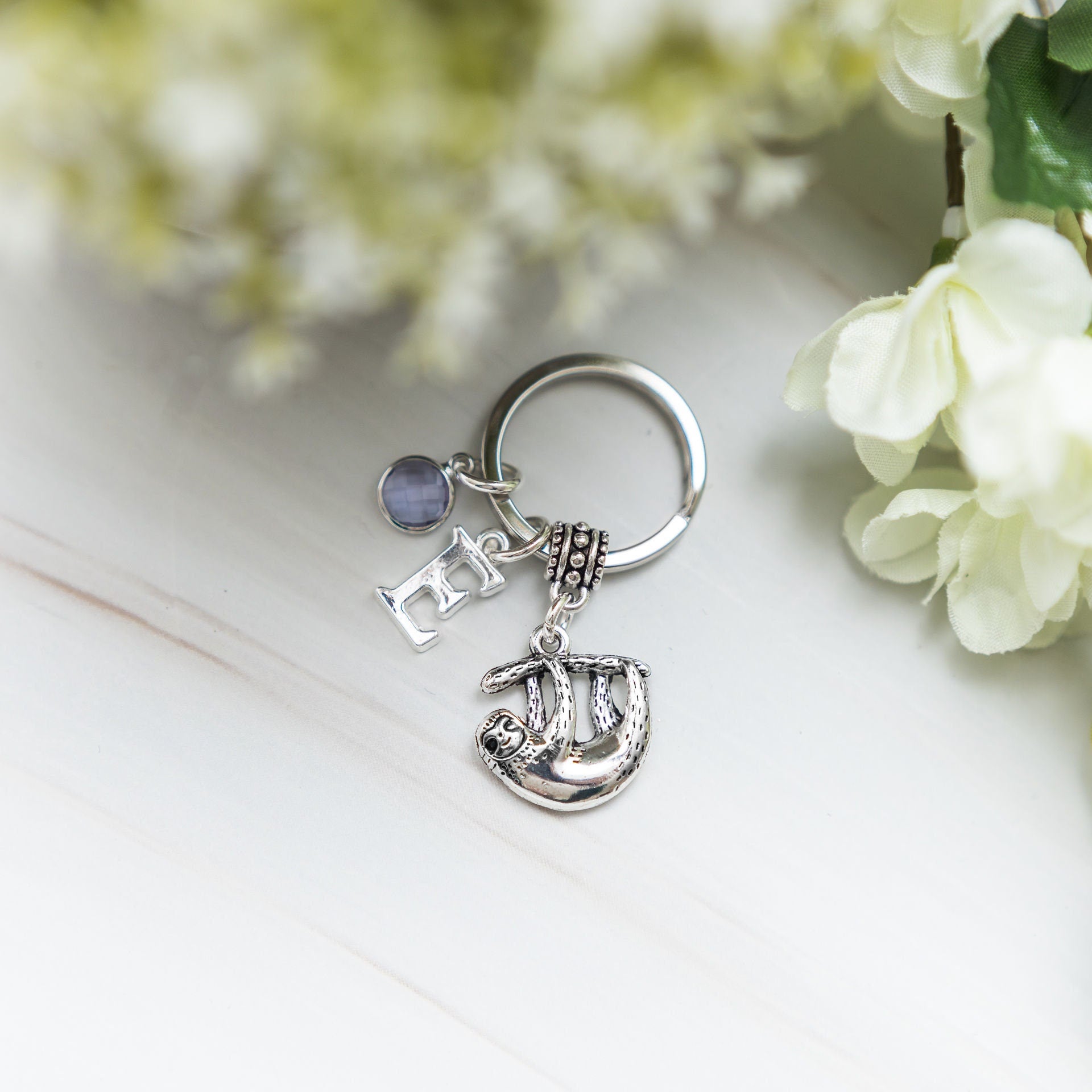 Sloth keyring animal keychain personalised gifts sloth lover gifts bag charm