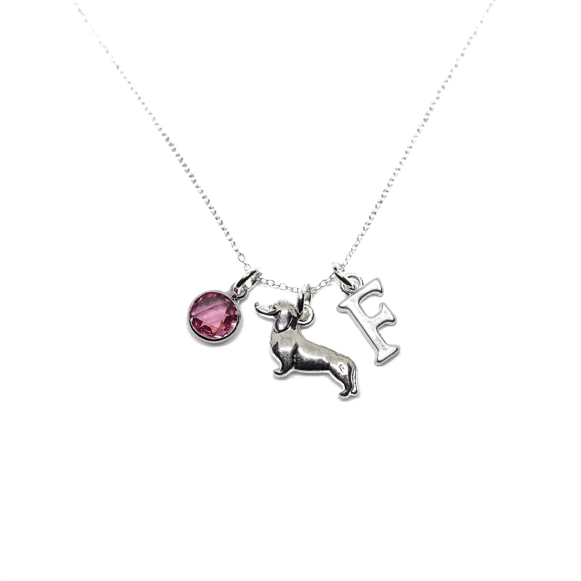 Dachshund necklace, wiener dog jewellery, personalised gifts, sausage dog,  new puppy, pet loss memorial, dog walker groomer thank you