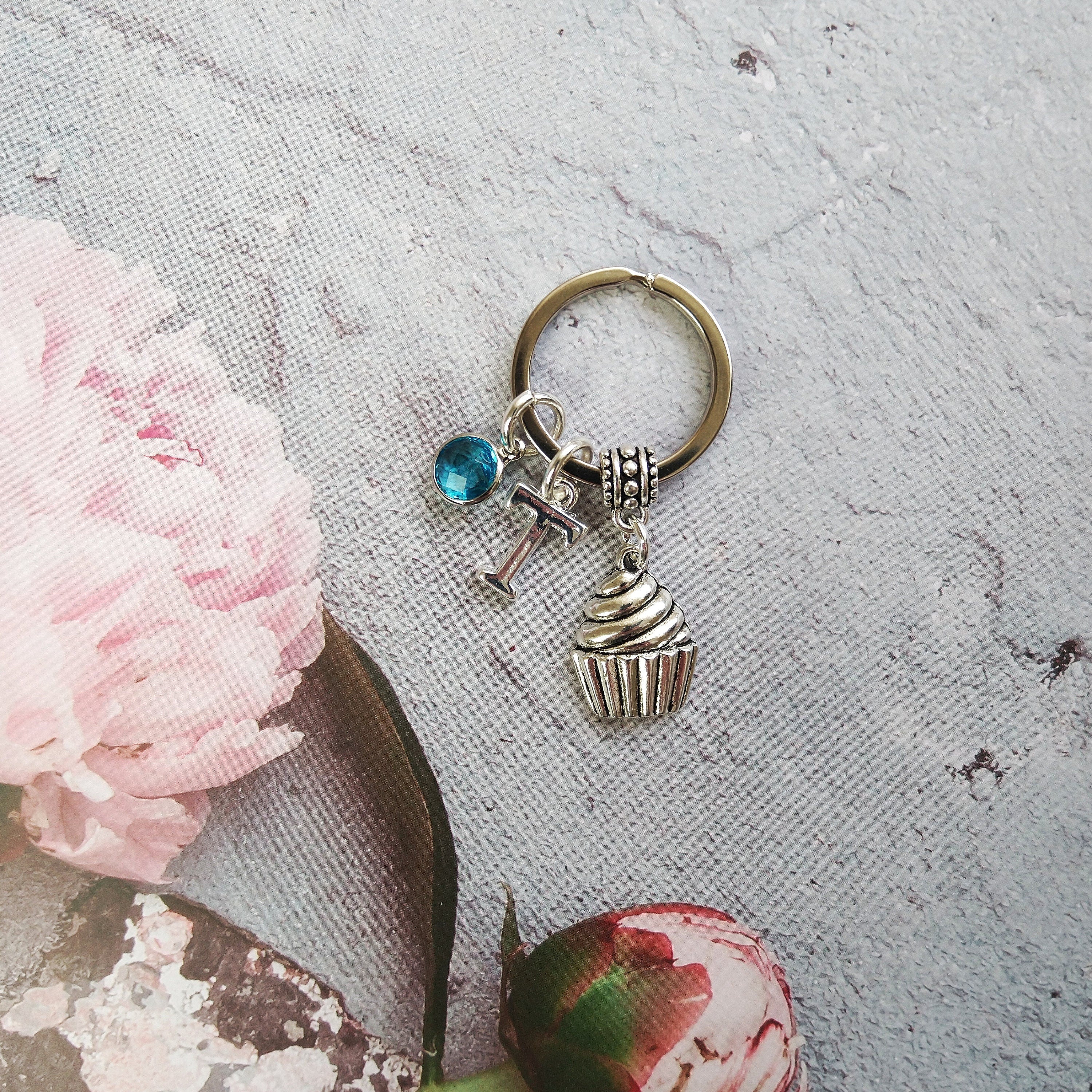 Cupcake keyring, personalised gifts, baker baking gift, bake off gift, pastry chef, sweet cook