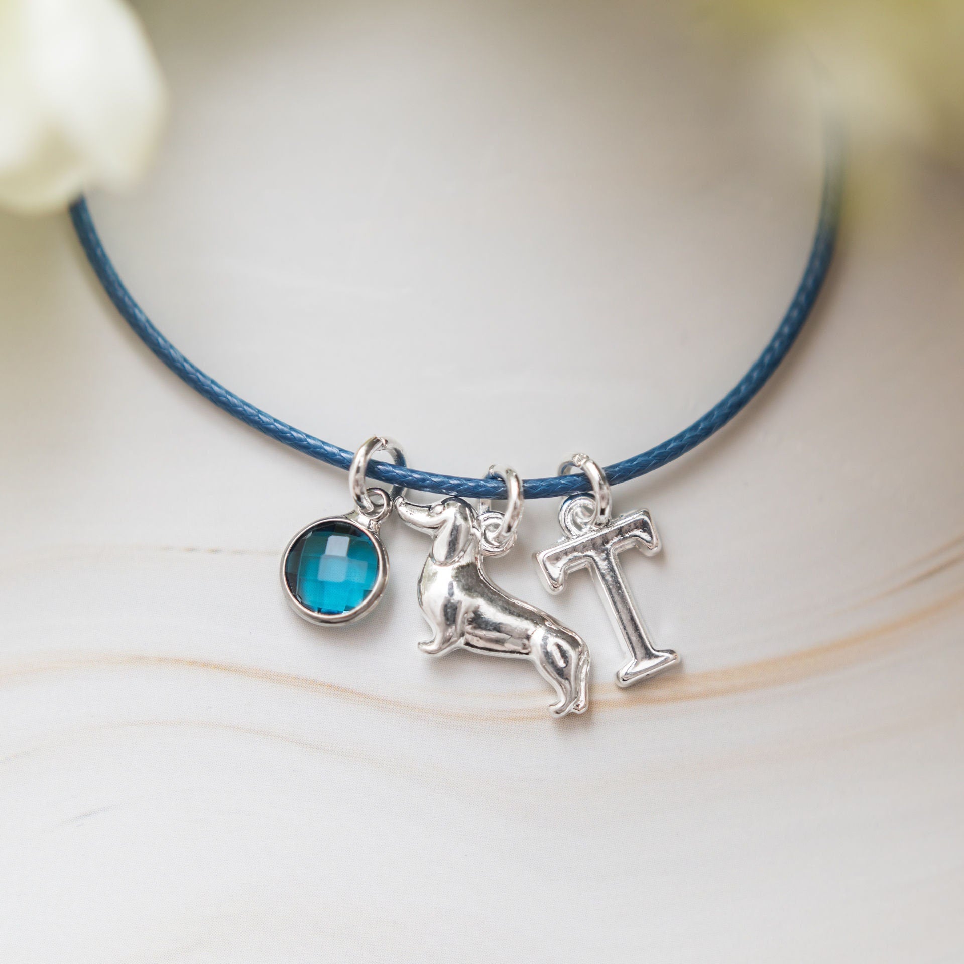 Dachshund bracelet, wax cord adjustable, personalised gifts, sausage dog owner, wiener dogs. pet walker