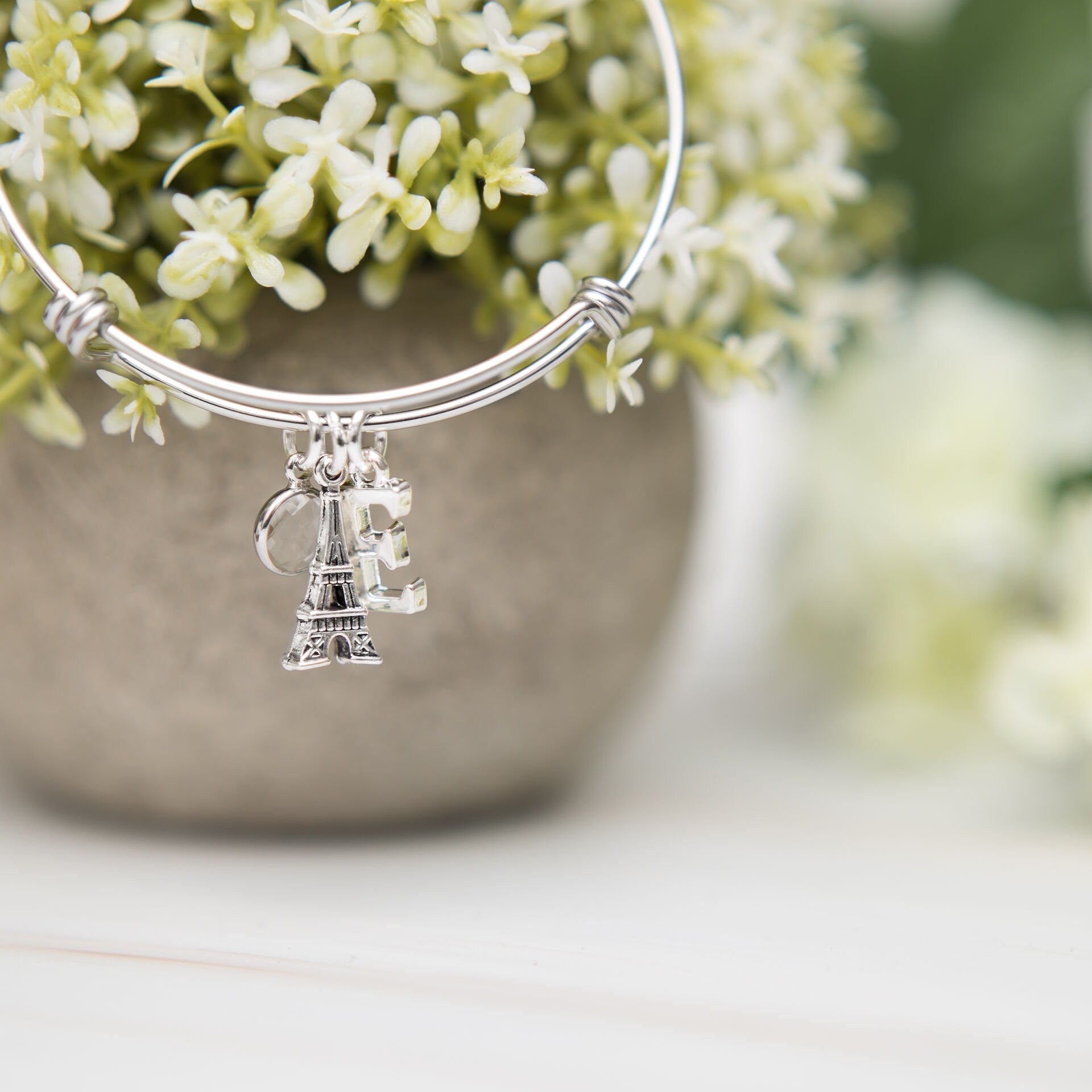 Paris bracelet, adjustable bangle, personalised gifts, Eiffel tower jewellery, French style