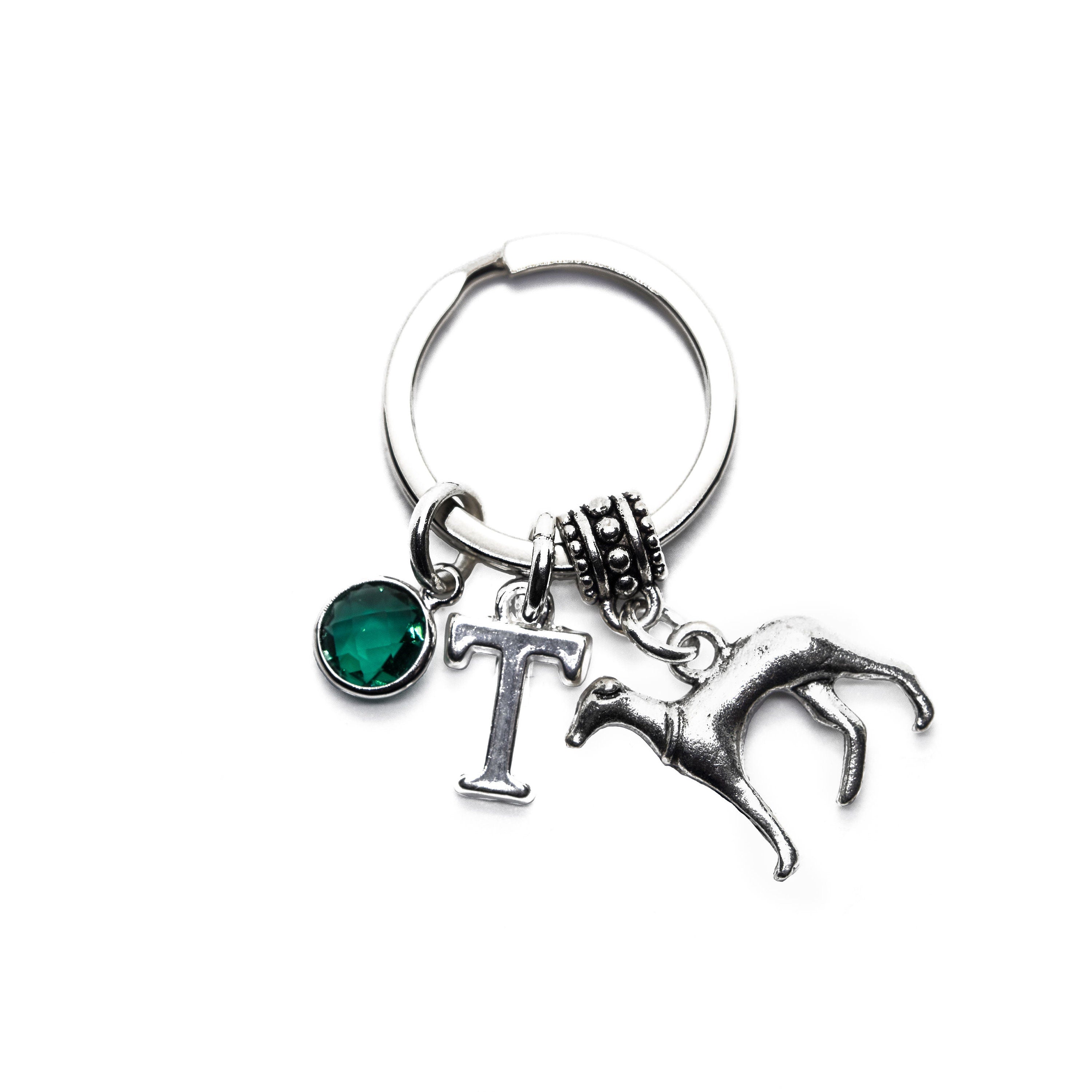 Greyhound keyring, dog keychain, personalised gifts, new puppy owner, pet loss remembrance, cute animal bag charm, birthday present for her