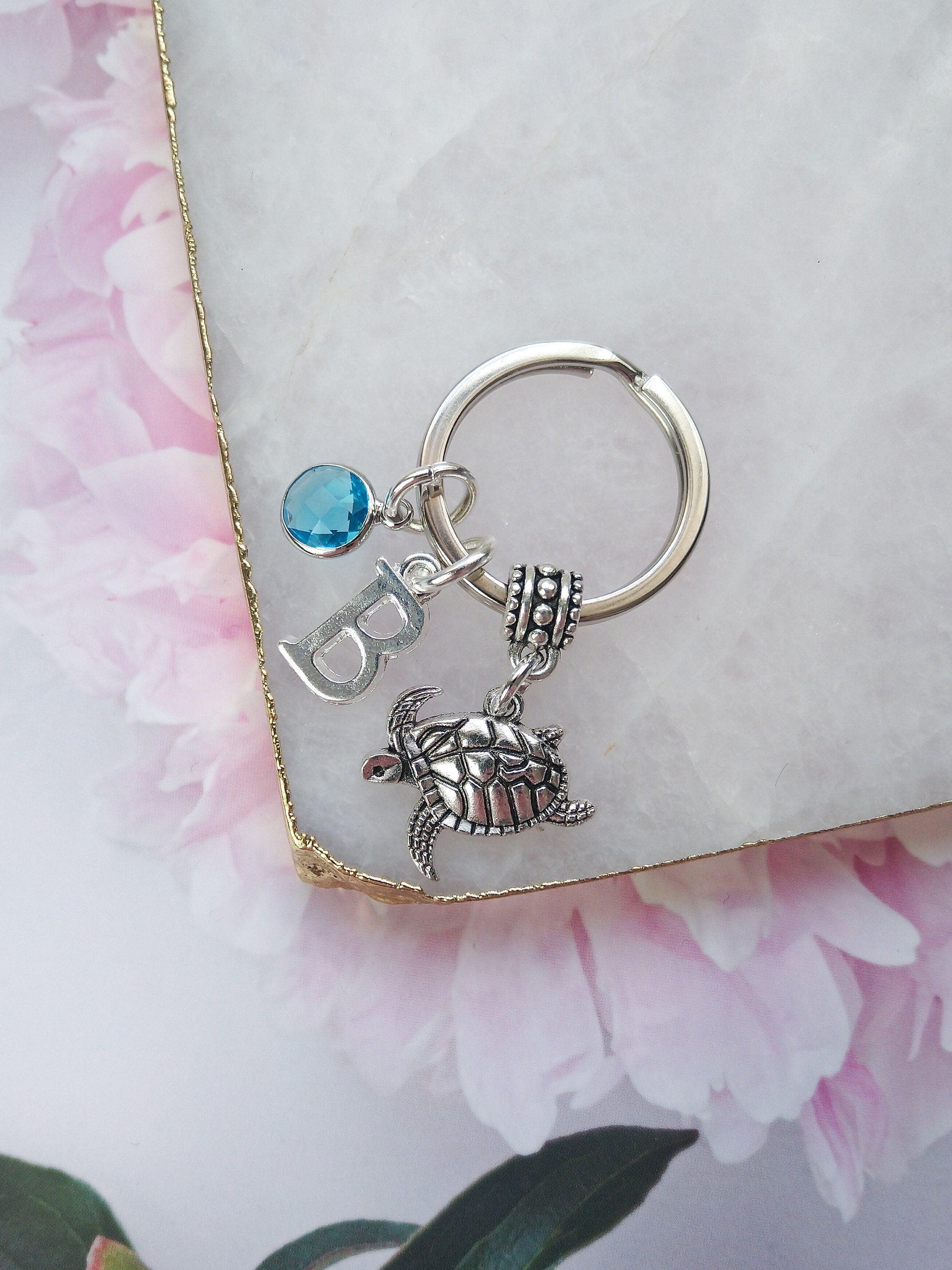 Turtle keyring beach Ocean keyring sea personalised gifts animal keychain