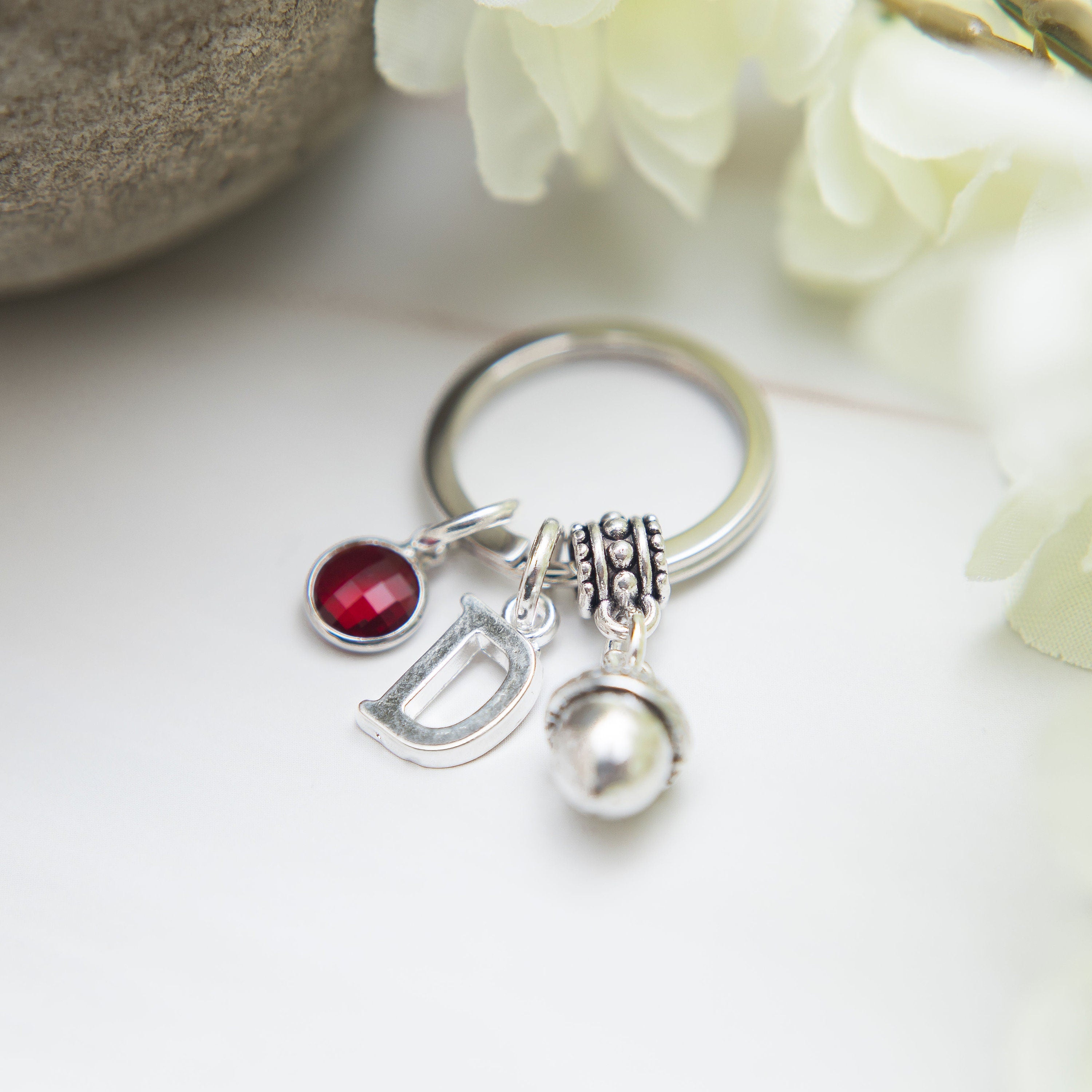 Acorn  keyring, personalised gifts, woodland walks nature, oak tree gift, birthstone initial, teacher thank you, fall Autumn bag charm