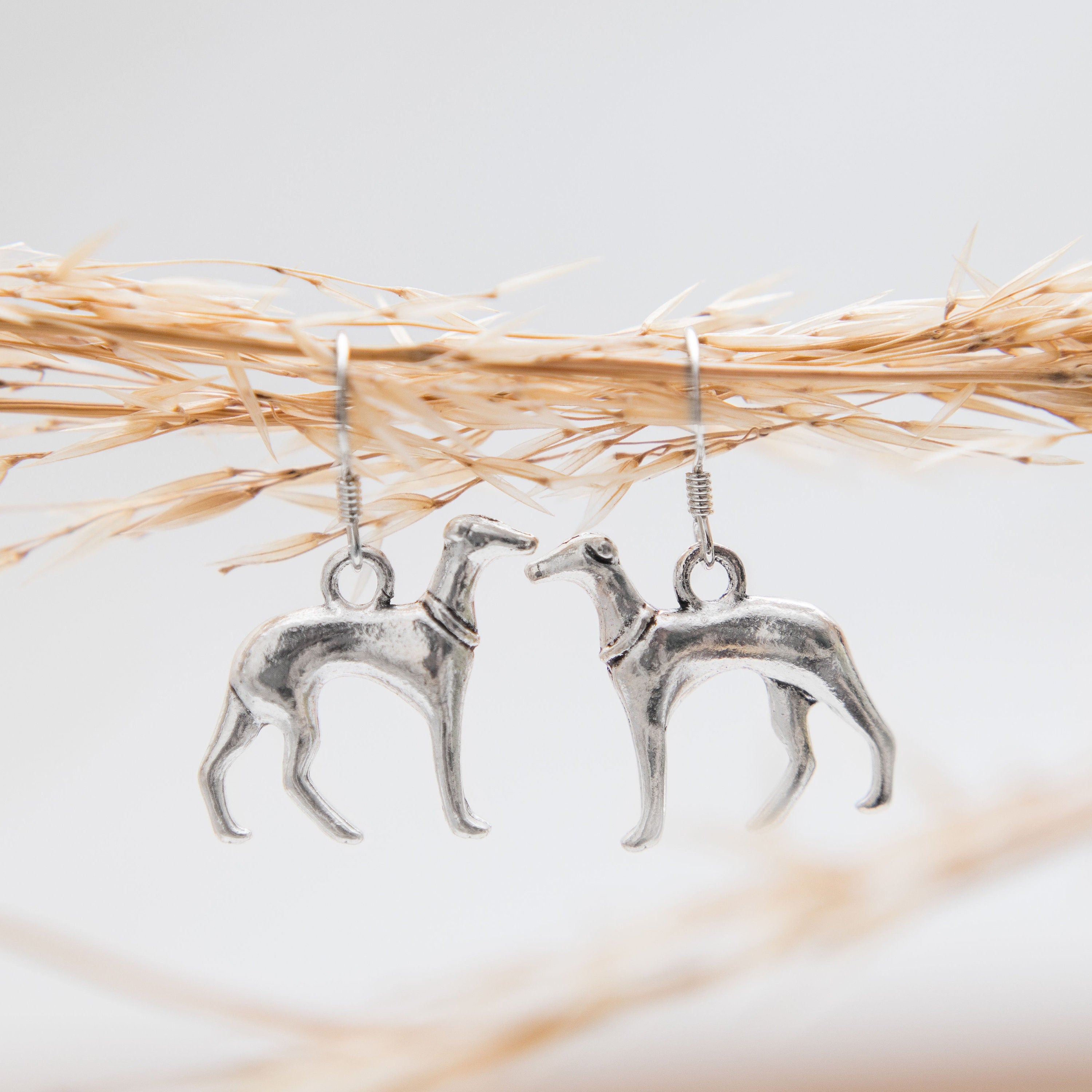 Greyhound earrings, dog earrings, women's jewellery, greyhound owner gift, pet loss memorial, new rescue puppy, dog walker thank you