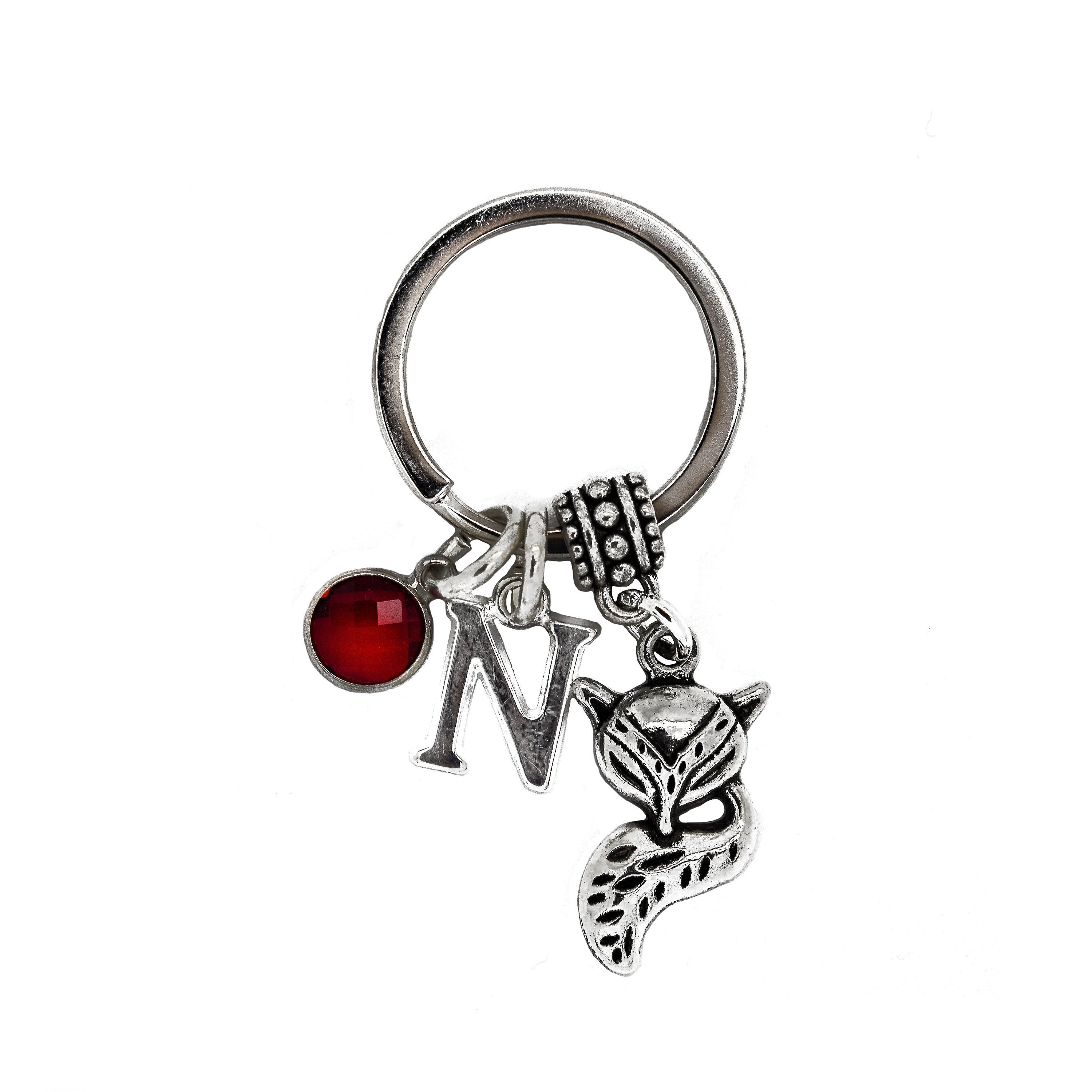 Fox keyring, personalised fox gifts,  vixen bag charm, custom fox theme present