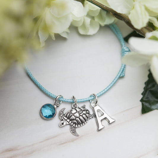 Turtle bracelet, wax cord adjustable, personalised gifts, sea turtle gifts, ocean jewellery, friendship bracelet, surfer style