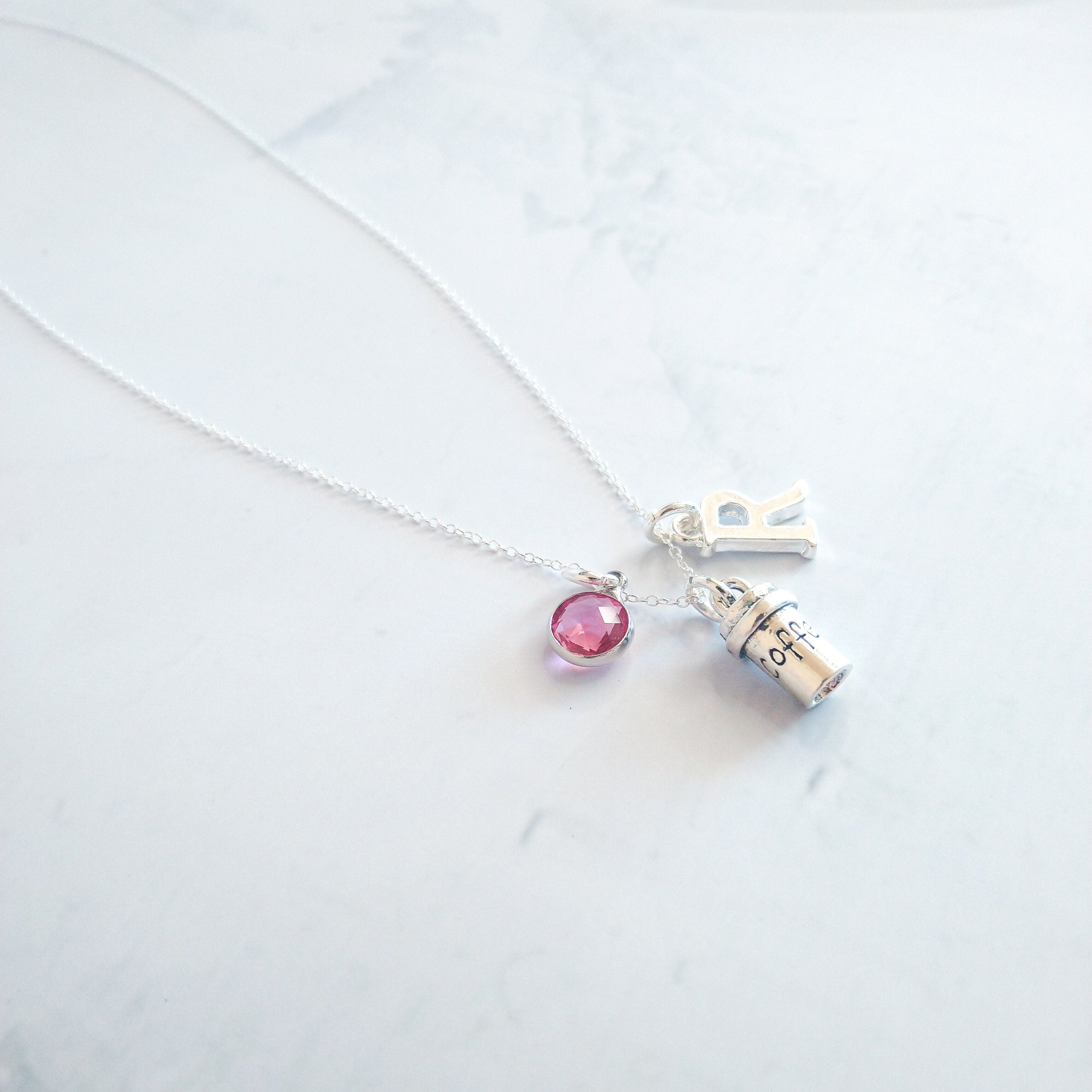 Coffee cup necklace, personalised gifts, coffee lover gift, latte fans, cappuccino  jewellery