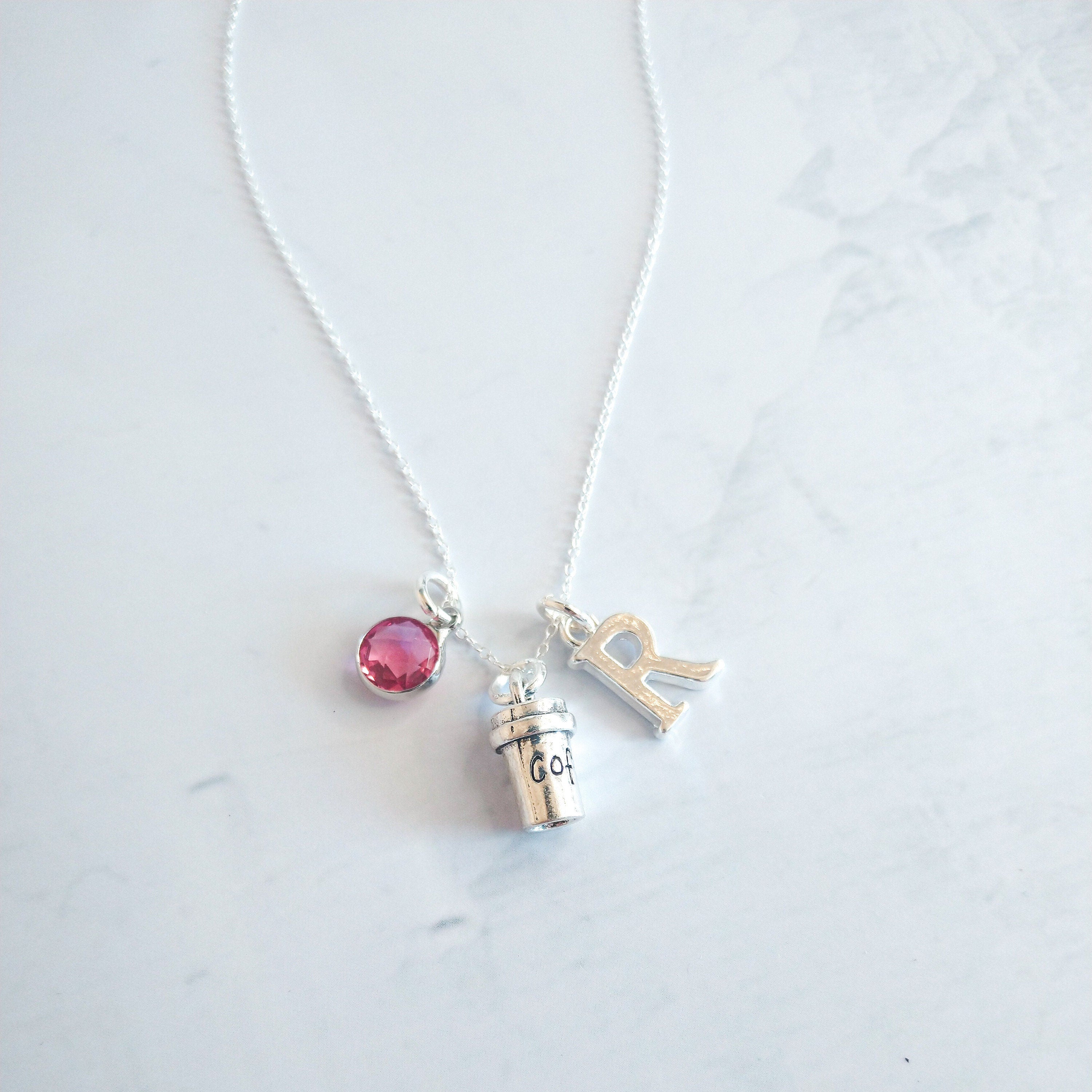 Coffee cup necklace, personalised gifts, coffee lover gift, latte fans, cappuccino  jewellery