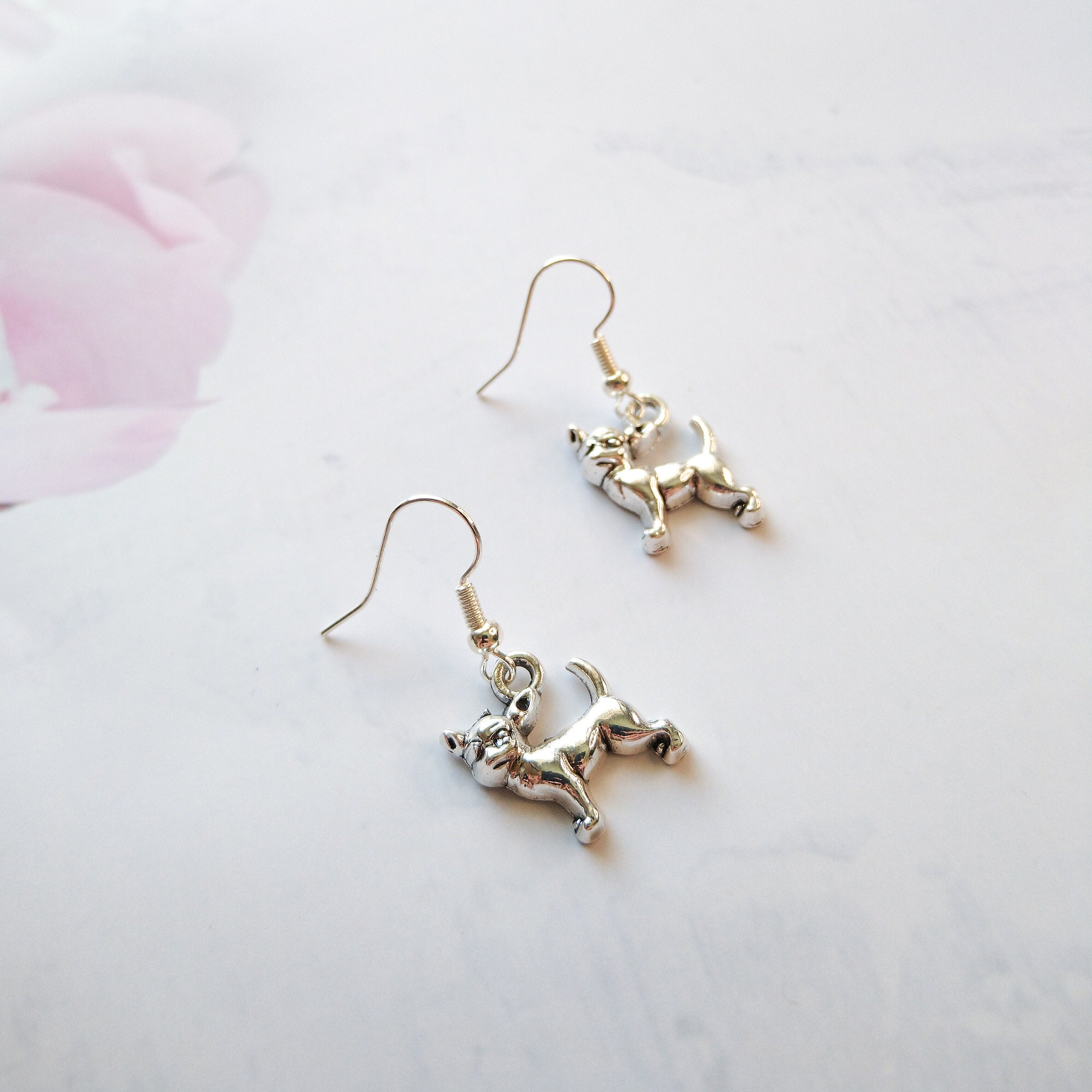 Chihuahua earrings, 925 silver ear wires, women's jewellery, dog owners gift
