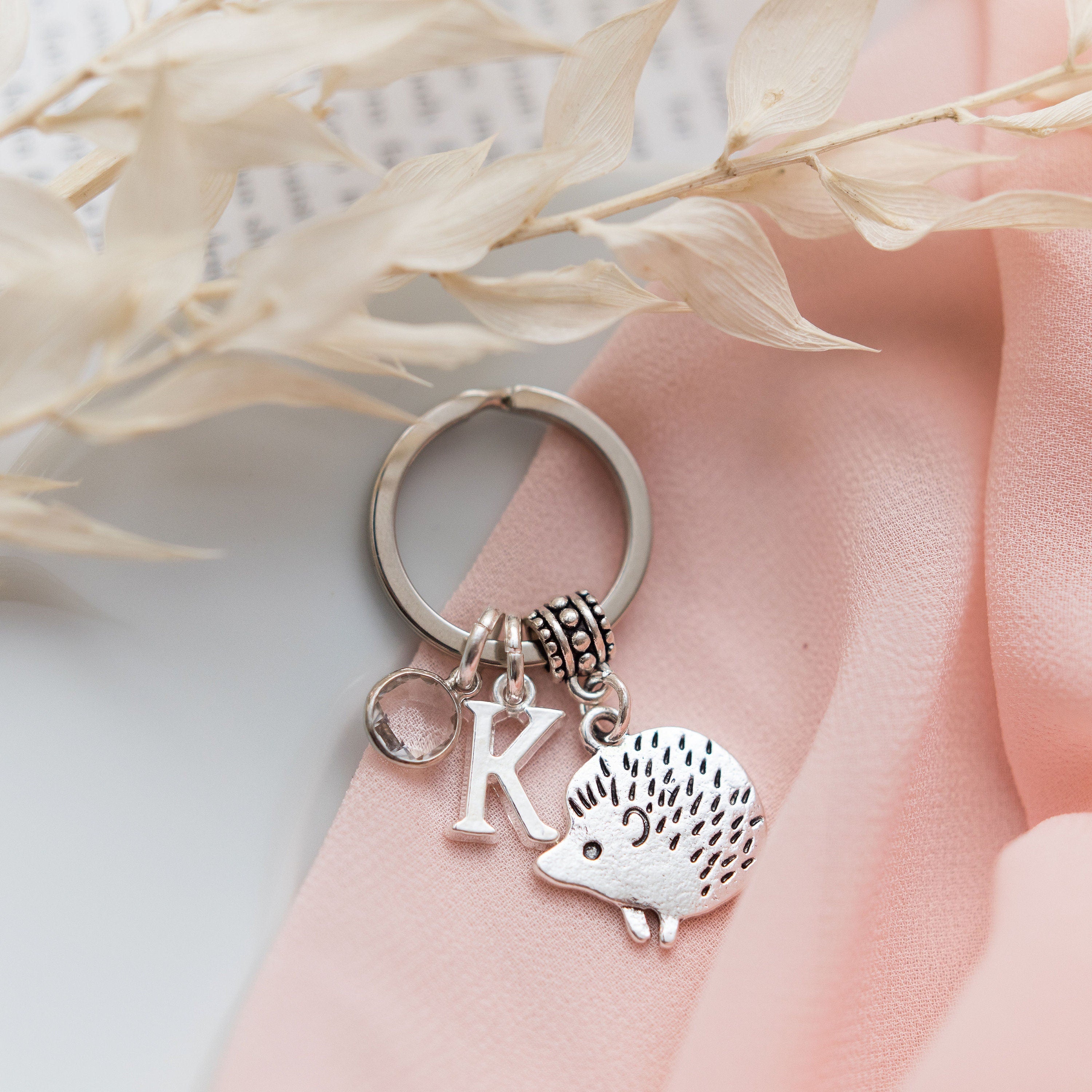 Hedgehog keyring, personalised gifts, woodland animal keychain, hedgehog gifts, custom bag charm