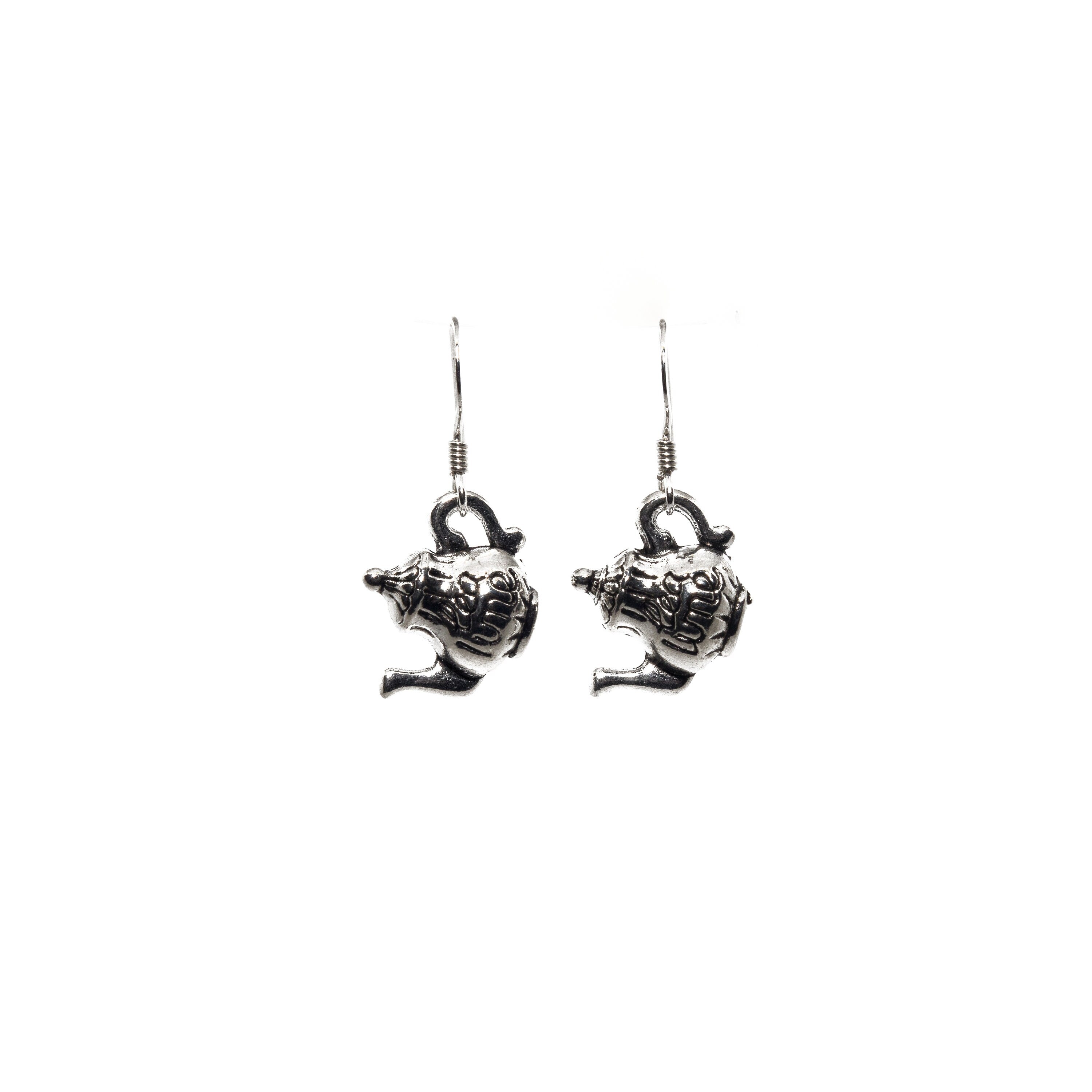 Teapot earrings, tea themed jewellery, gifts for tea drinker, 925 silver ear wires,  tea lover gifts,  tea party hostess gift, cafe owner