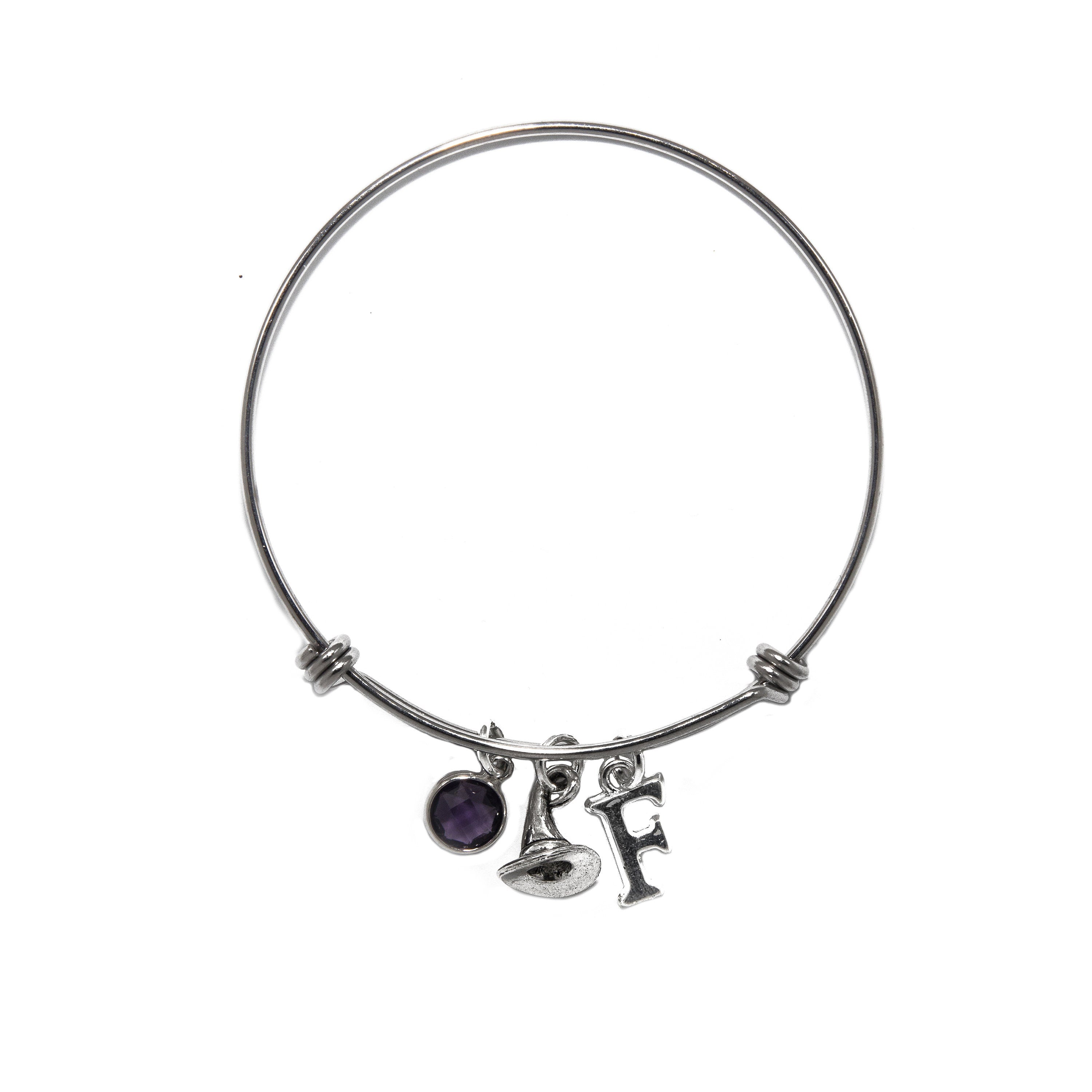 Witch hat bracelet, Wizard hat jewellery, Halloween bangle, personalised gifts, birthstone letter charm, witchy gifts, witch jewellery, goth