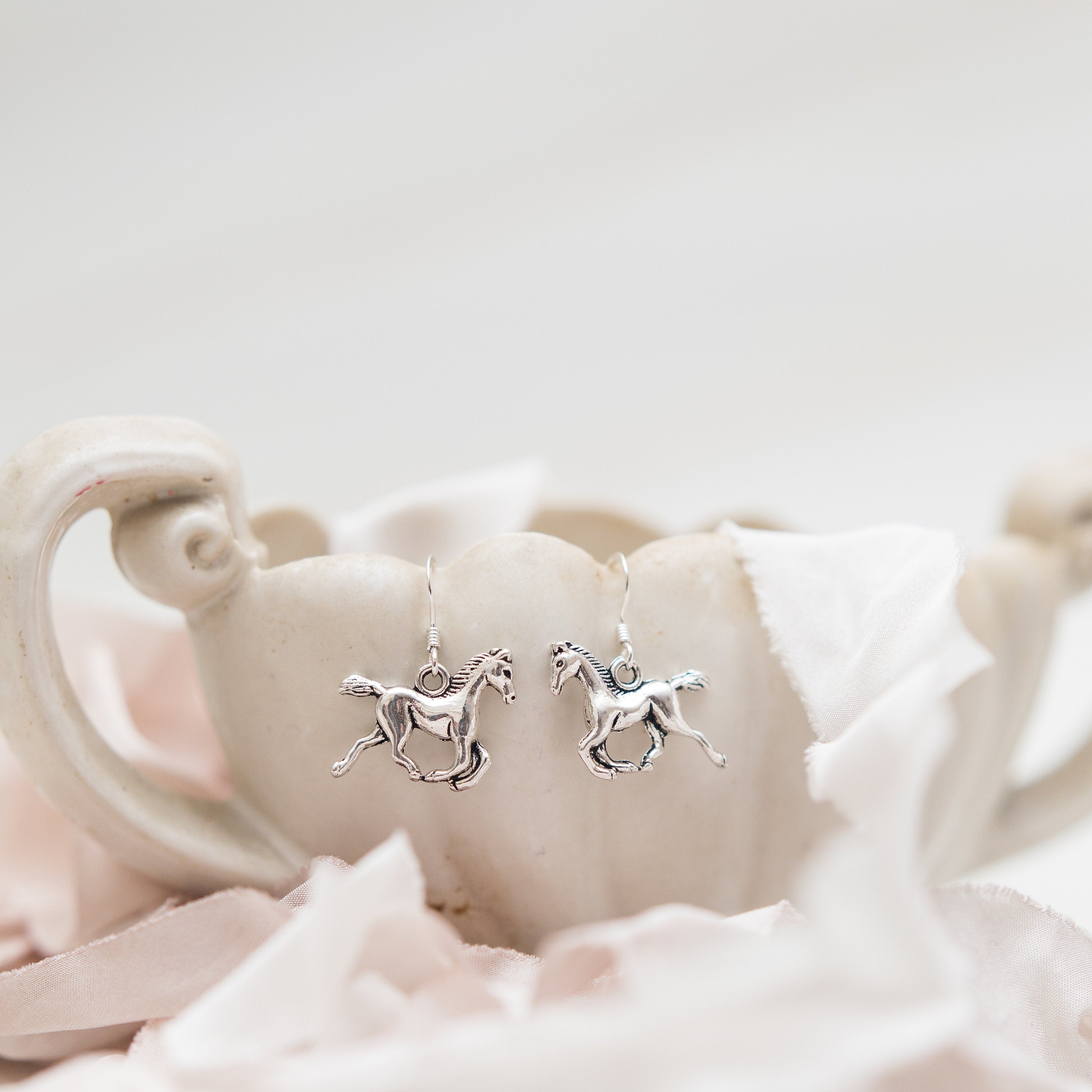 Horse earrings, horse jewellery, gifts for equestrian rider, gift for pony owner, horse lover gifts, western style, cowboy cowgirl accessory