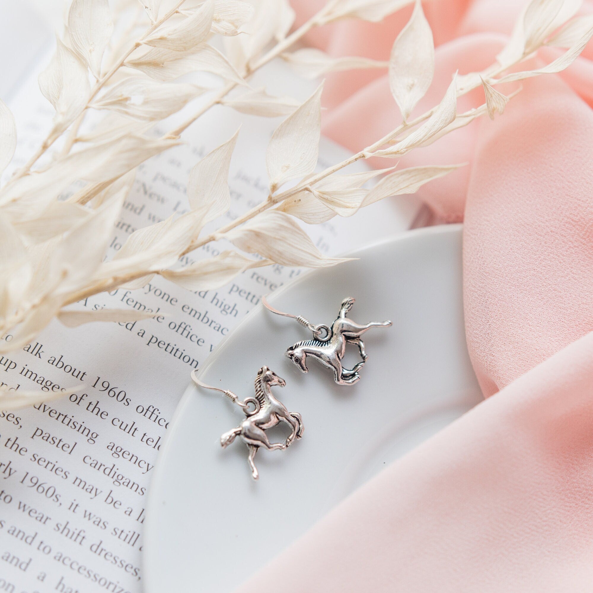 Horse earrings, horse jewellery, gifts for equestrian rider, gift for pony owner, horse lover gifts, western style, cowboy cowgirl accessory