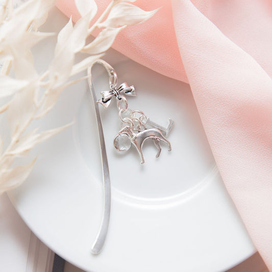 Greyhound bookmark, dog gifts, personalised gift, birthstone initial, new puppy gift, book lover gifts, dog walker thank you, Christmas gift