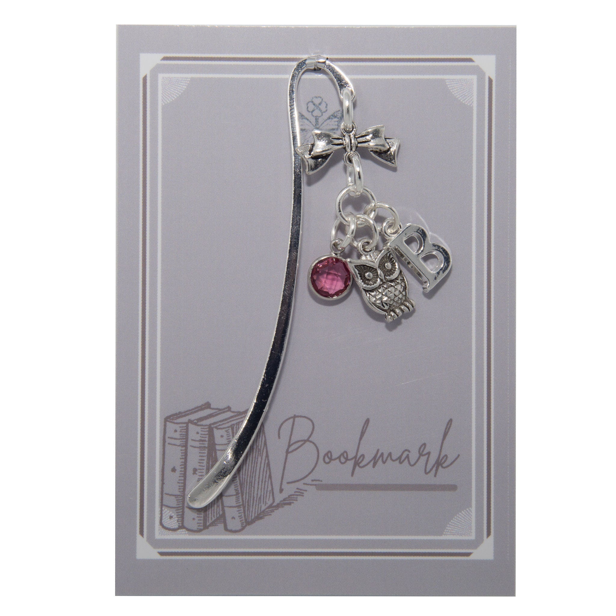 Owl bookmark, bird gifts, personalised gift, birthstone initial, wise graduate gift, book lover gifts, teacher thank you, Christmas present