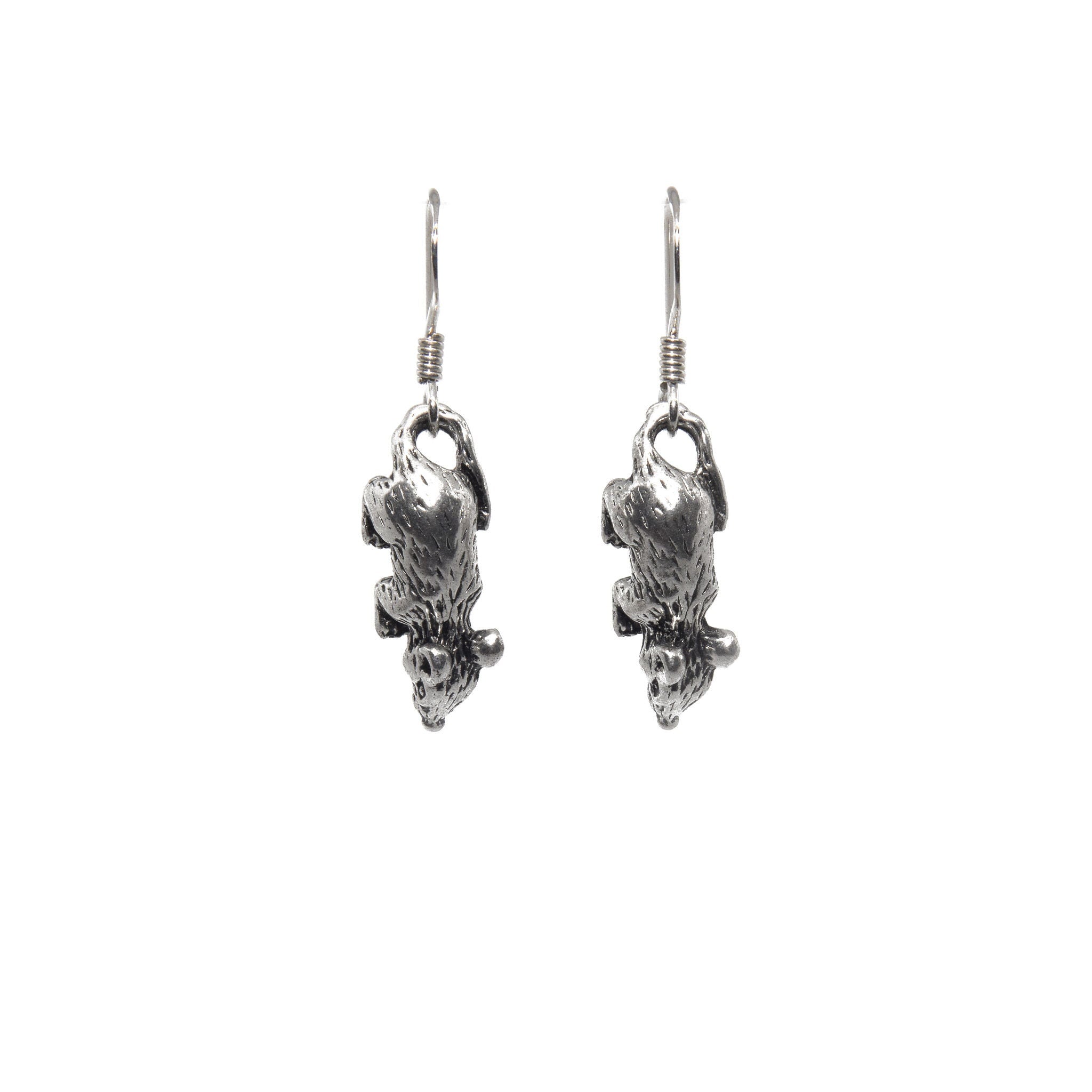 Mouse earrings, animal jewellery, 925 sterling silver hooks, mouse gifts, rodent gift, pet loss keepsake