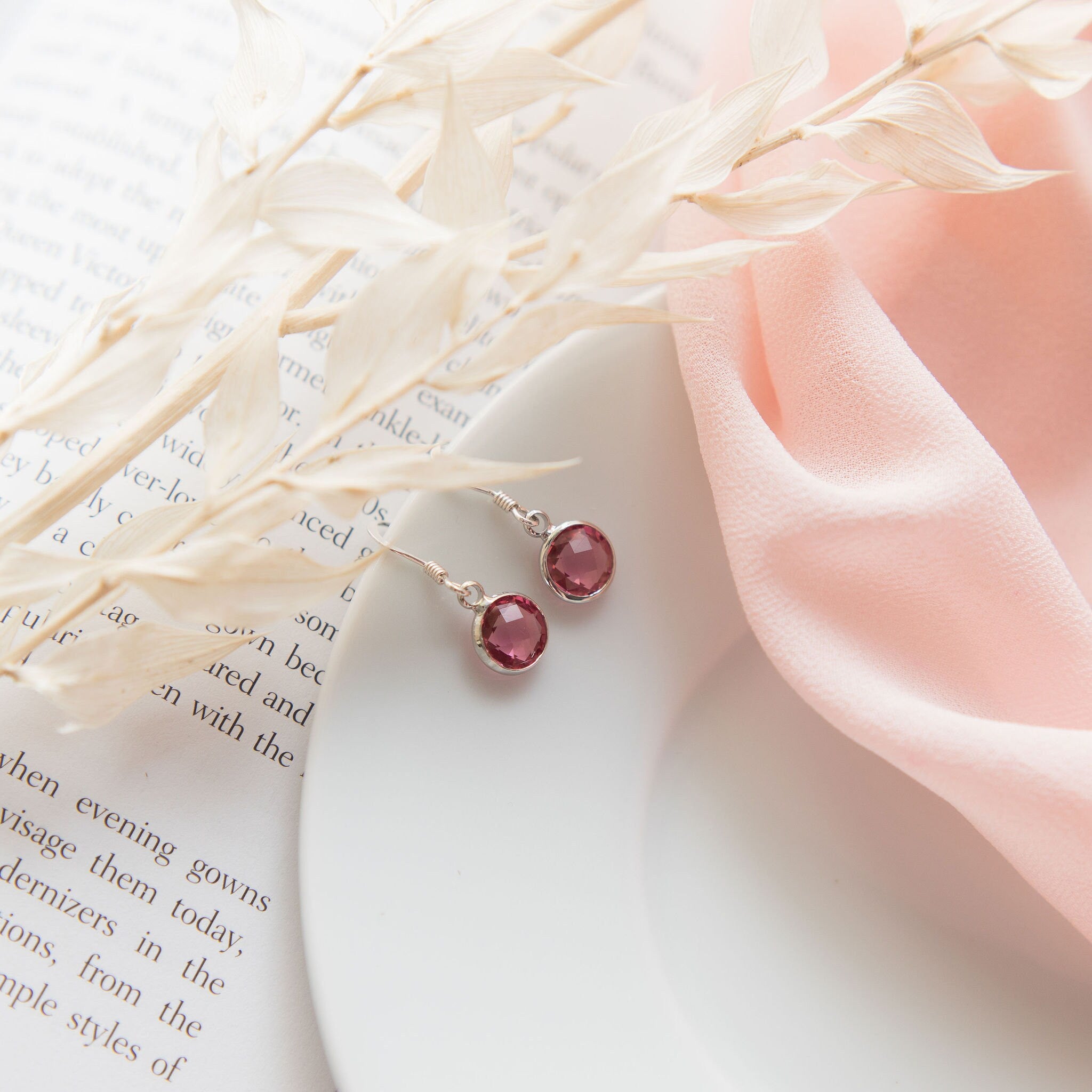 Birthstone earrings birthday gift January February March April May June July August September October November December women's jewellery