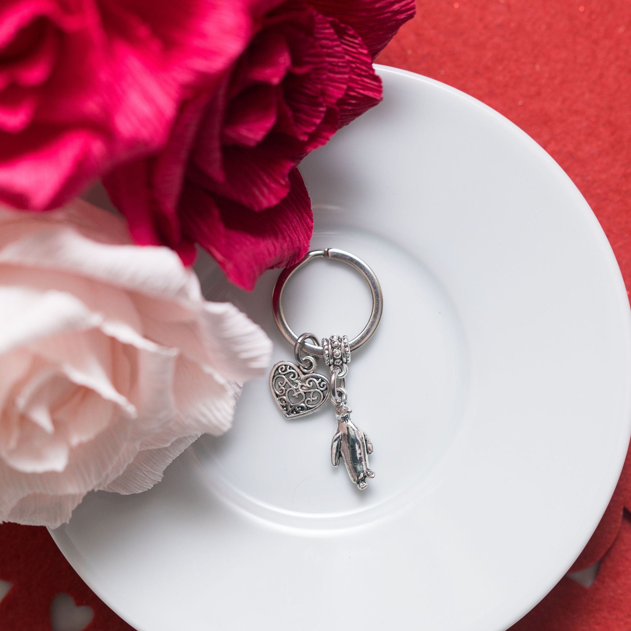 Penguin love keyring, girlfriend keychain, boyfriend gift, wife present, love, anniversary present, together forever you're my penguin