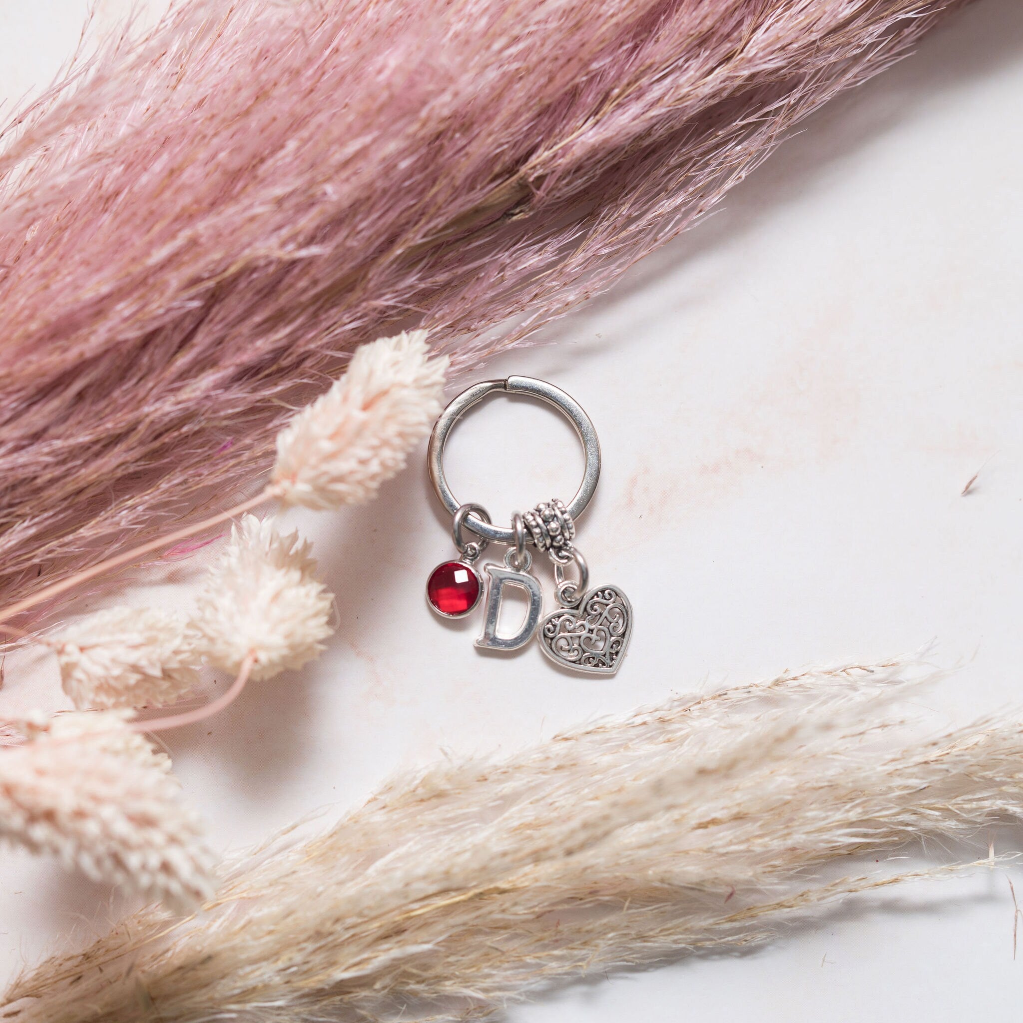 Filigree heart keychain, girlfriend keyring, personalised Valentines present, love, bridesmaid accessories, custom gift for wife, galentines