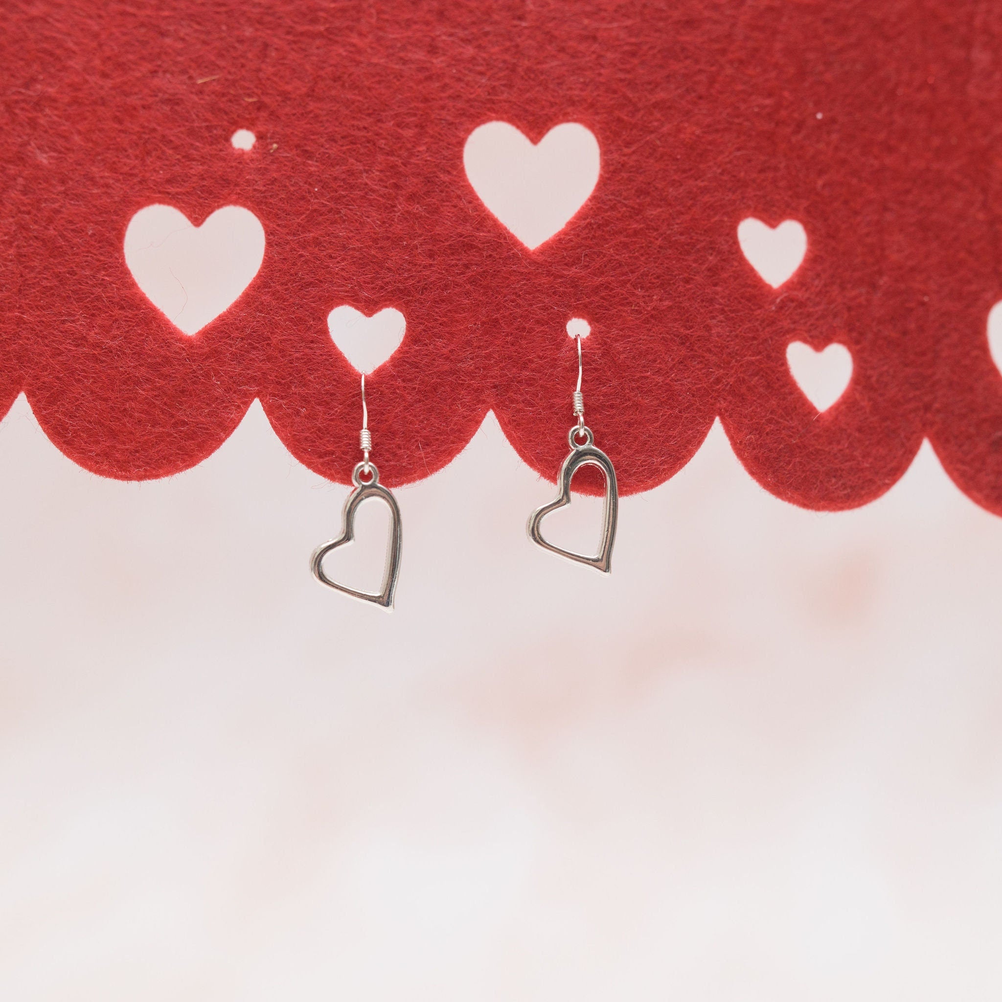 Open heart earrings, I love you gifts, heart jewellery, romantic gifts, bridesmaid accessory, Valentines gift, gift for friend