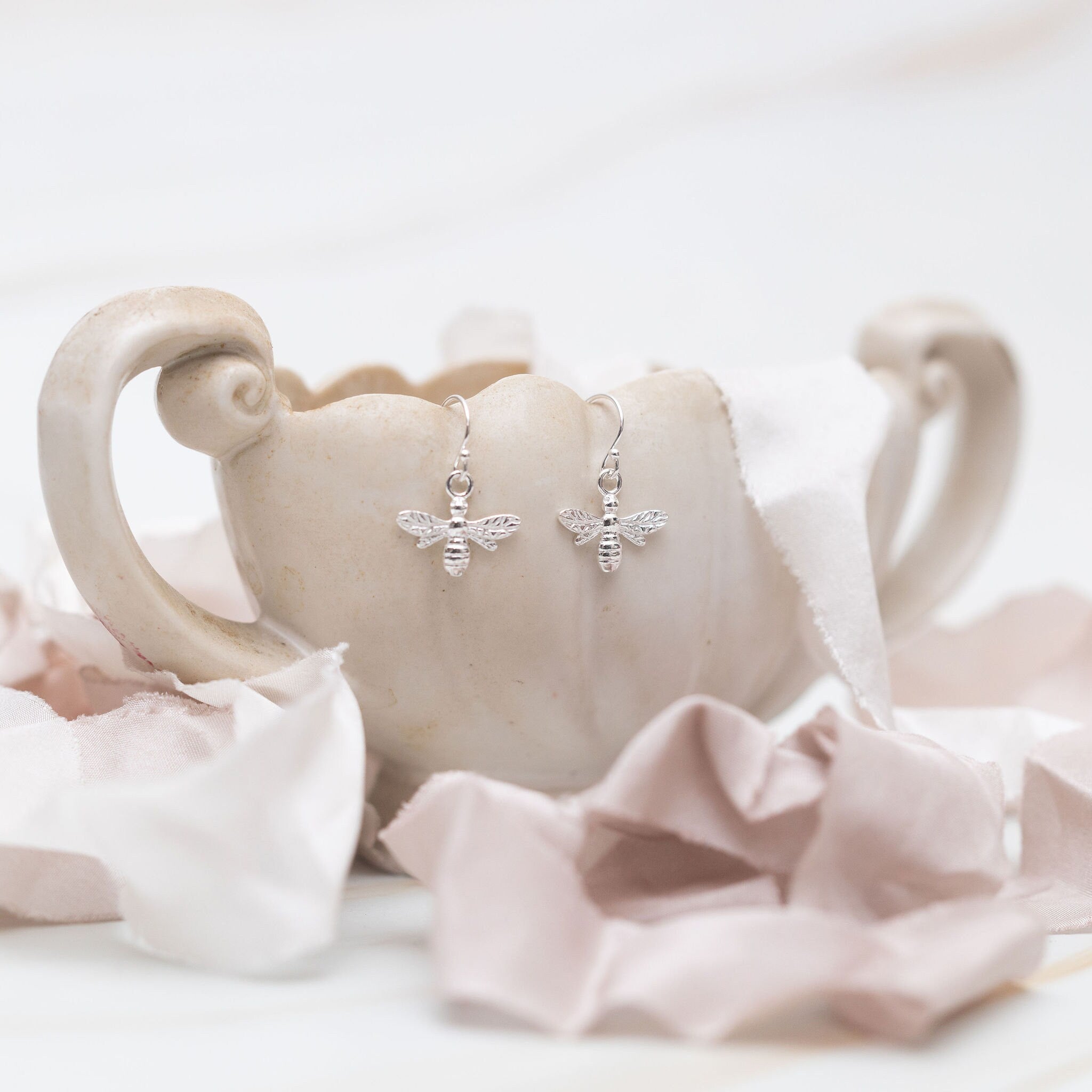 Sterling silver bumble bee earrings, 925 women's jewellery, queen bee gifts, spring accessories, insect fans present, nature lover gifts