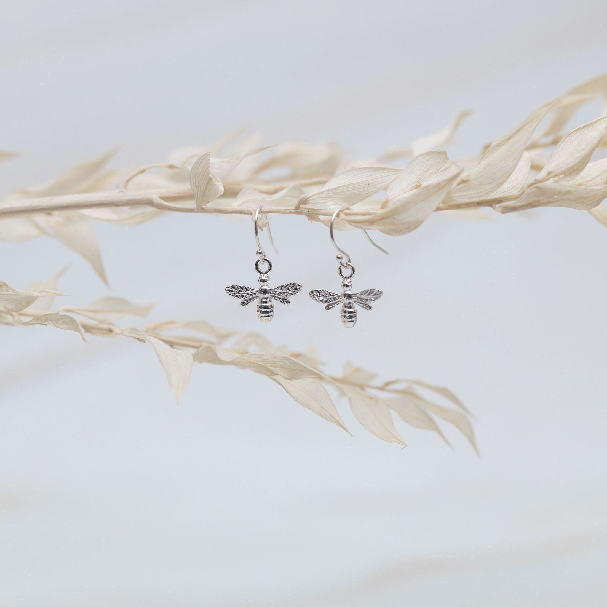 Sterling silver bumble bee earrings, 925 women's jewellery, queen bee gifts, spring accessories, insect fans present, nature lover gifts