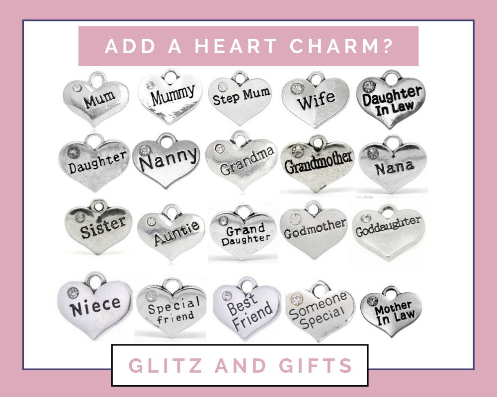 Add A Family or Quote Heart Charm on to an existing order - please message before purchasing