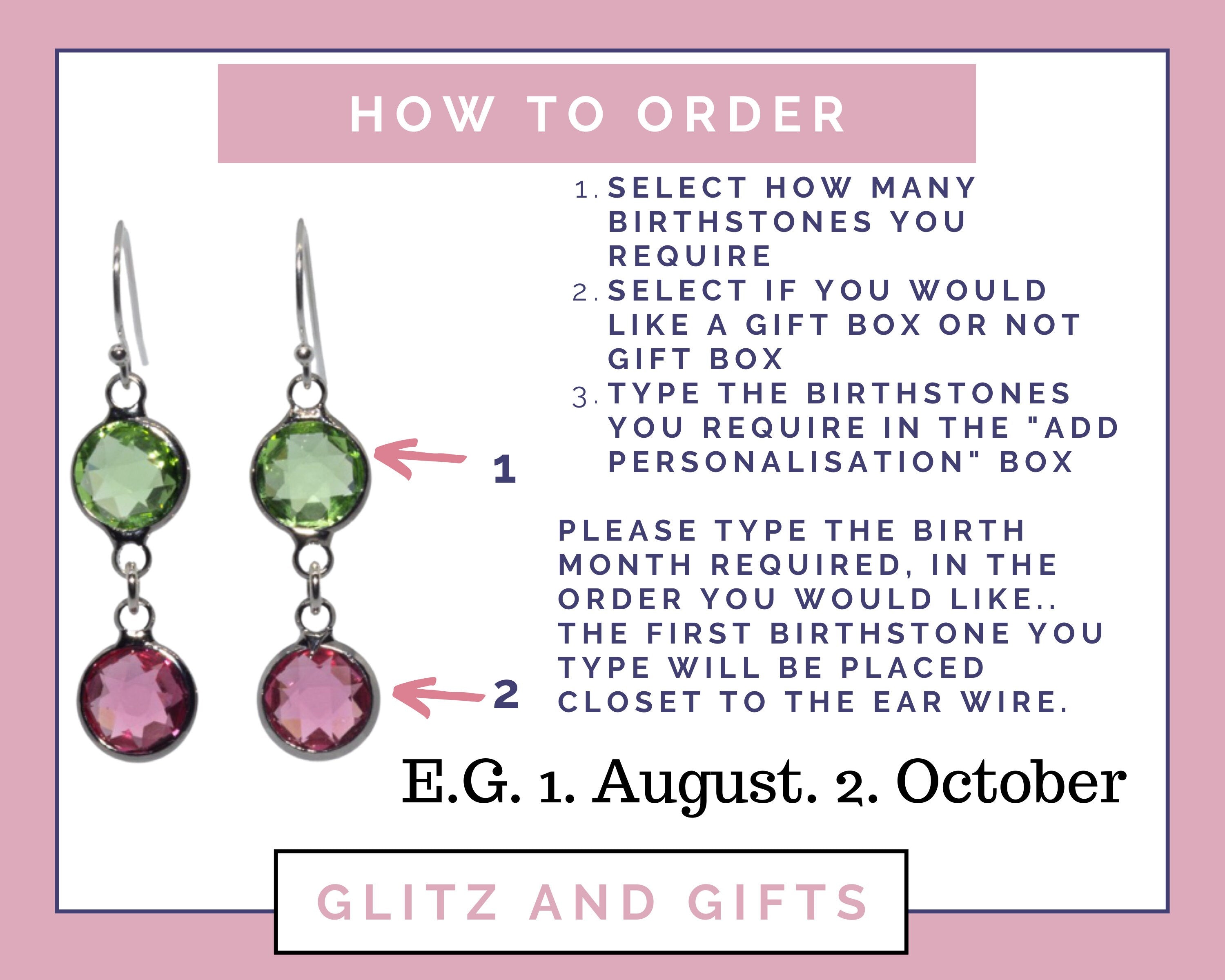 Birthstone charm earrings, sterling silver ear wire, Mother Daughter jewellery, birthday gift, Grandma Nana Granddaughter personalised gifts