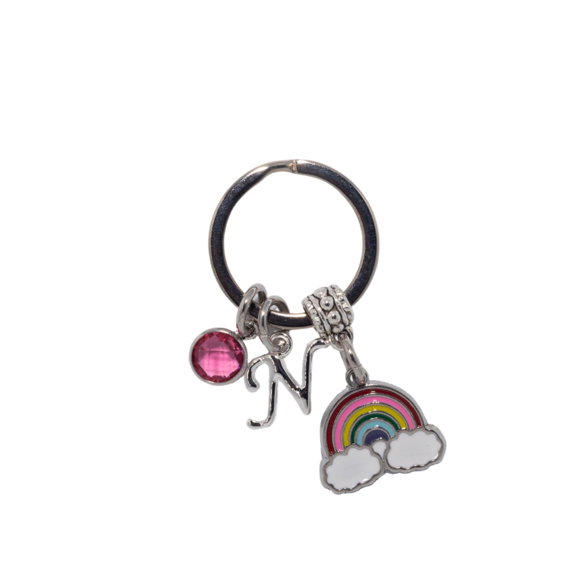 Rainbow keyring, personalised gifts, enamel keychain, rainbow of hope, thank you gift