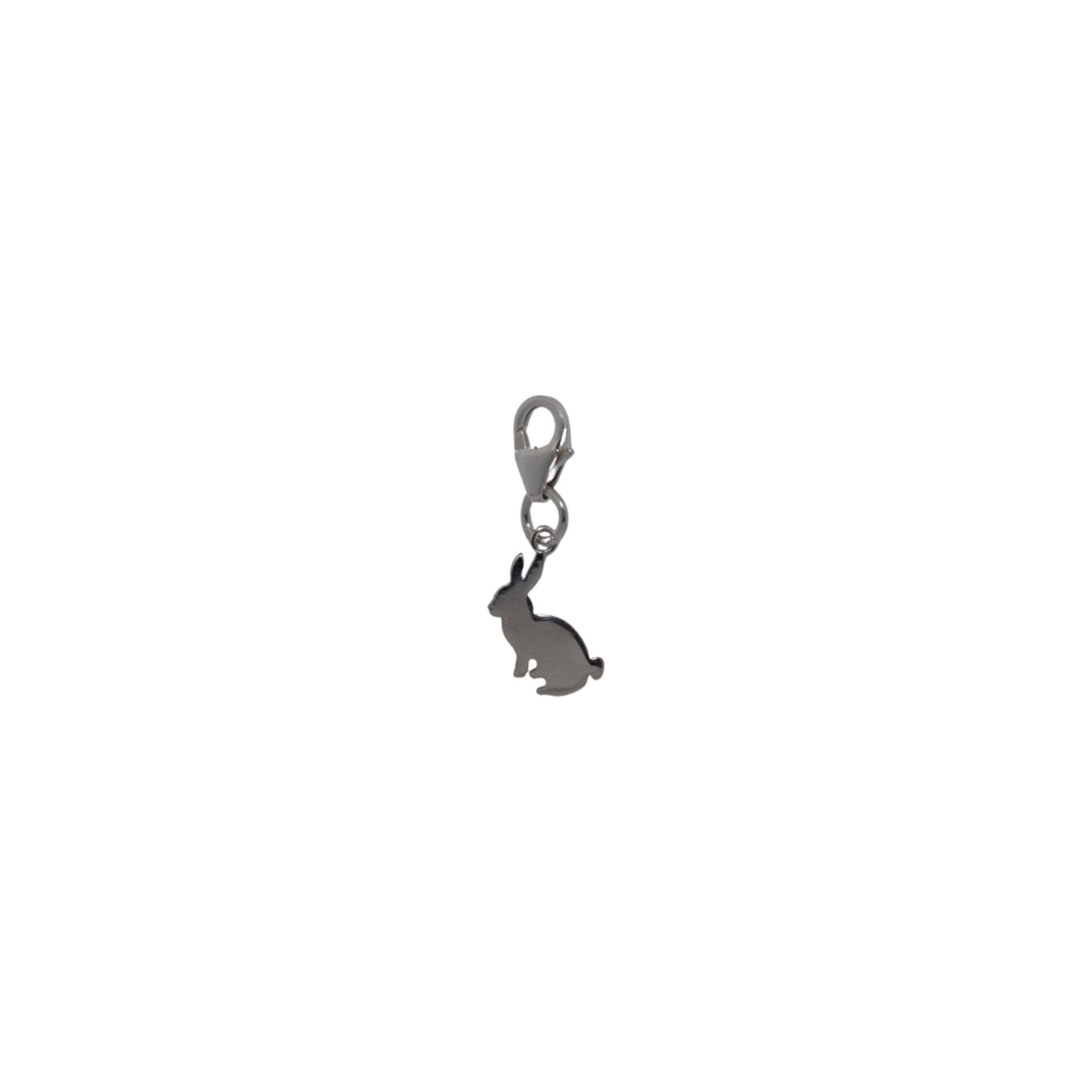 Silver rabbit charm, 925 sterling silver, clip on charms for bracelet, lobster clasp pendant, bunny gifts, animal jewellery, Easter basket