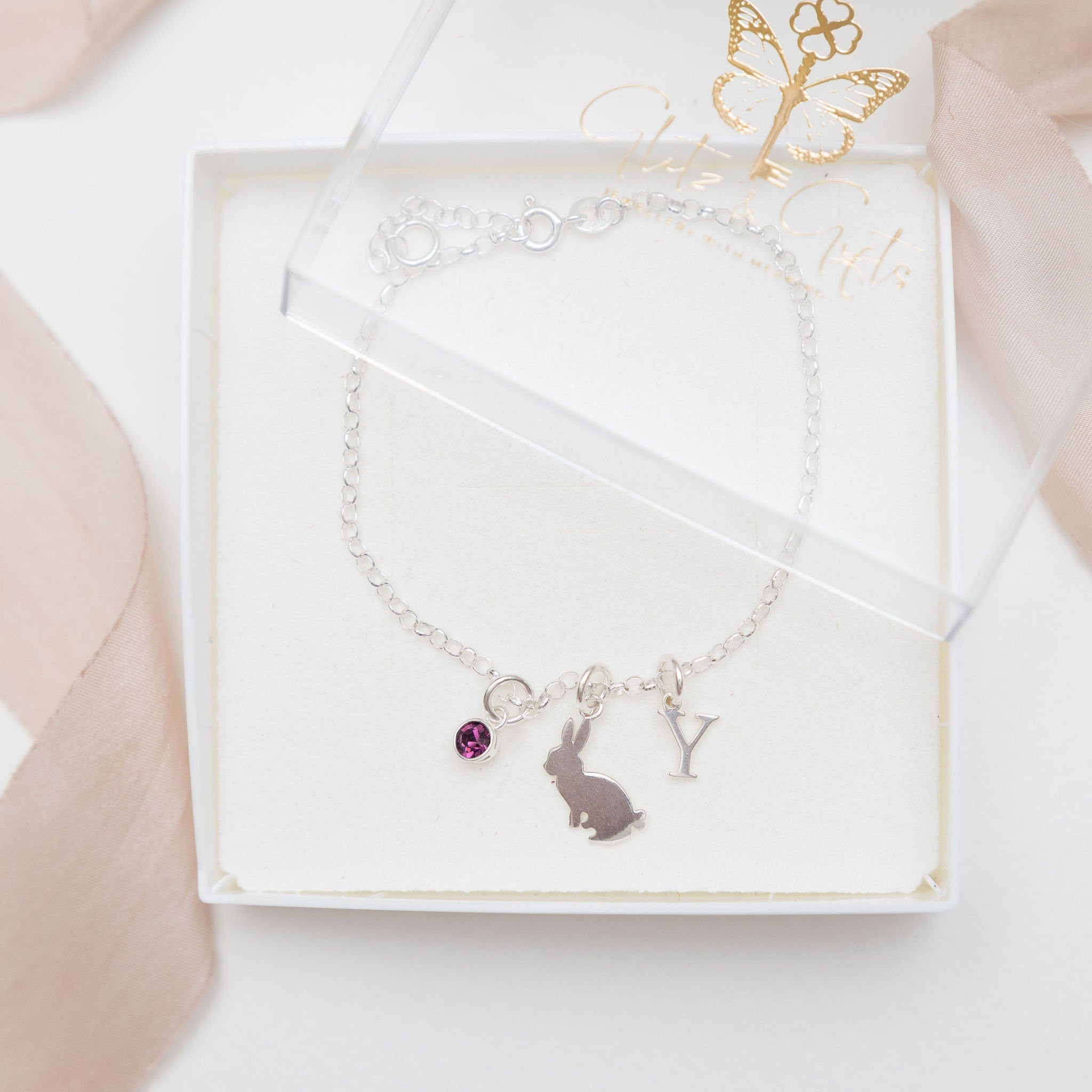 Bunny rabbit bracelet, 925 sterling silver, animal jewellery, personalised gift, pet loss memorial, custom rabbit gifts, bunny mum owner