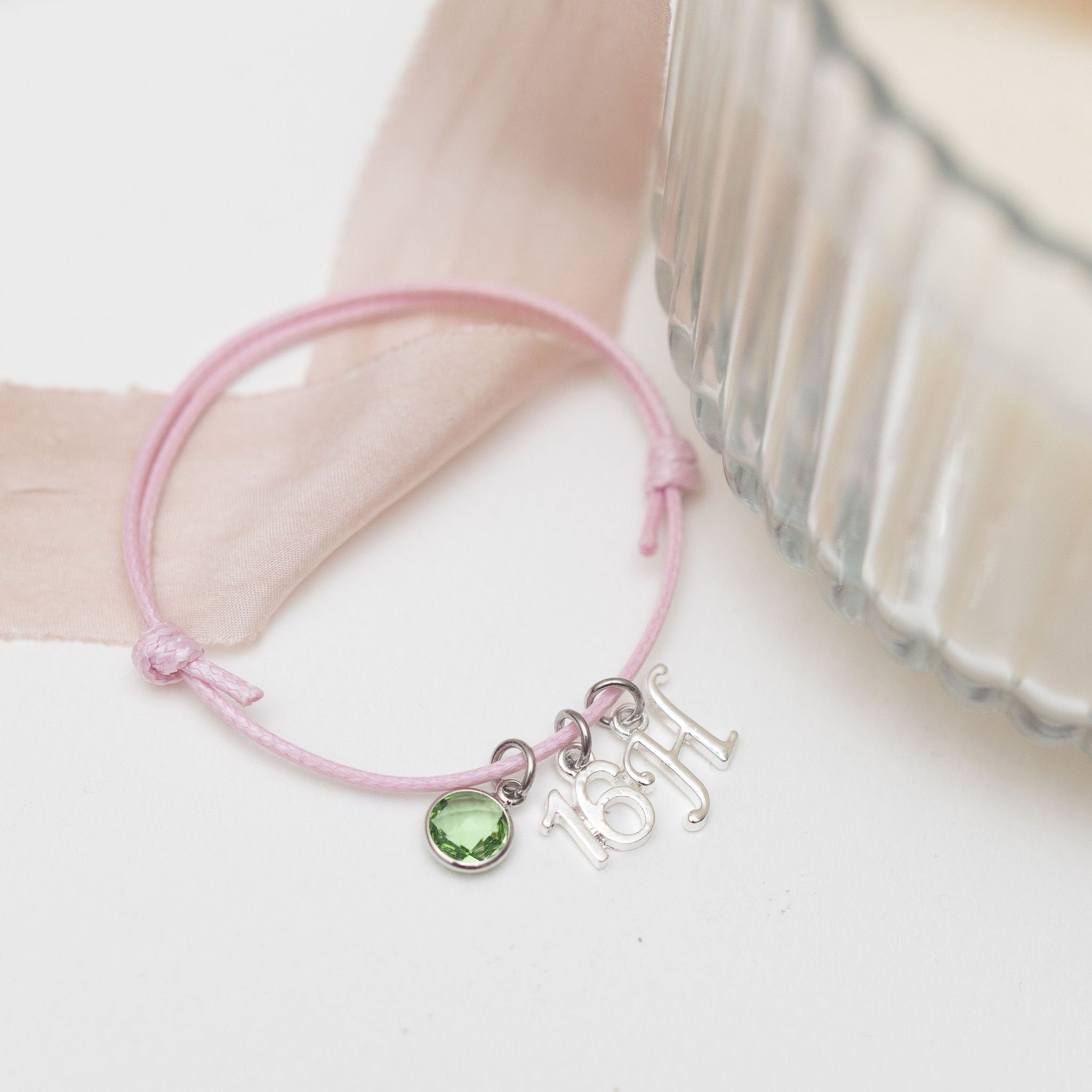 16 18 21 30 40 50 60 70 80 birthday bracelet, special number age charm, waxed cord adjustable, personalised gifts, custom jewellery