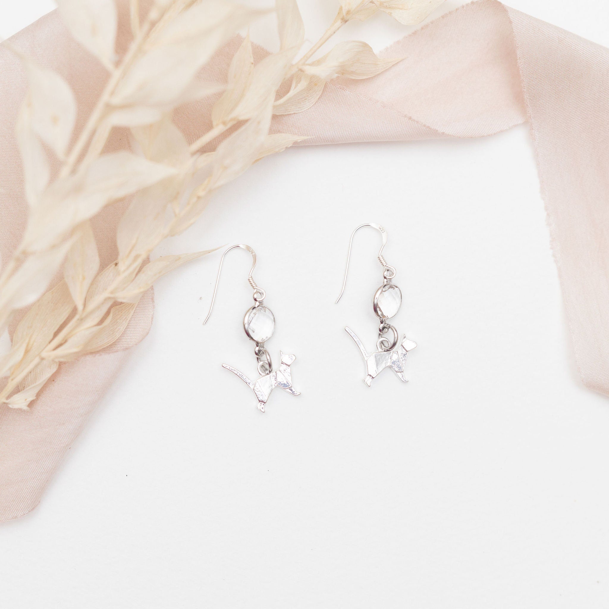 Cat earrings, birthstone jewellery, personalised gifts, birthday jewellery, animal theme gifts, new kitten owner, pet loss memorial