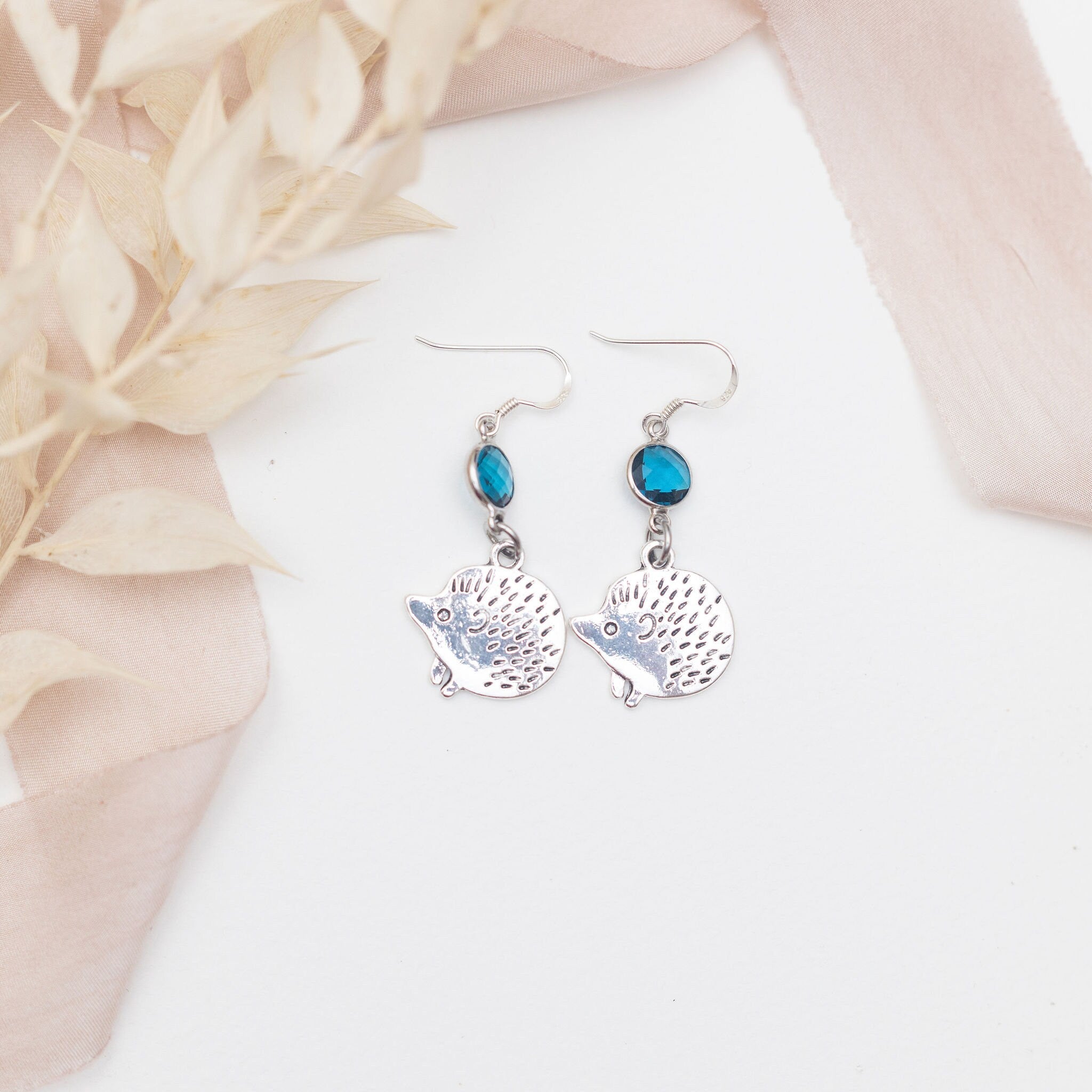 Hedgehog earrings, birthstone jewellery, personalised gifts, pet loss memorial, birthday keepsake, cute animal, woodland walks, nature