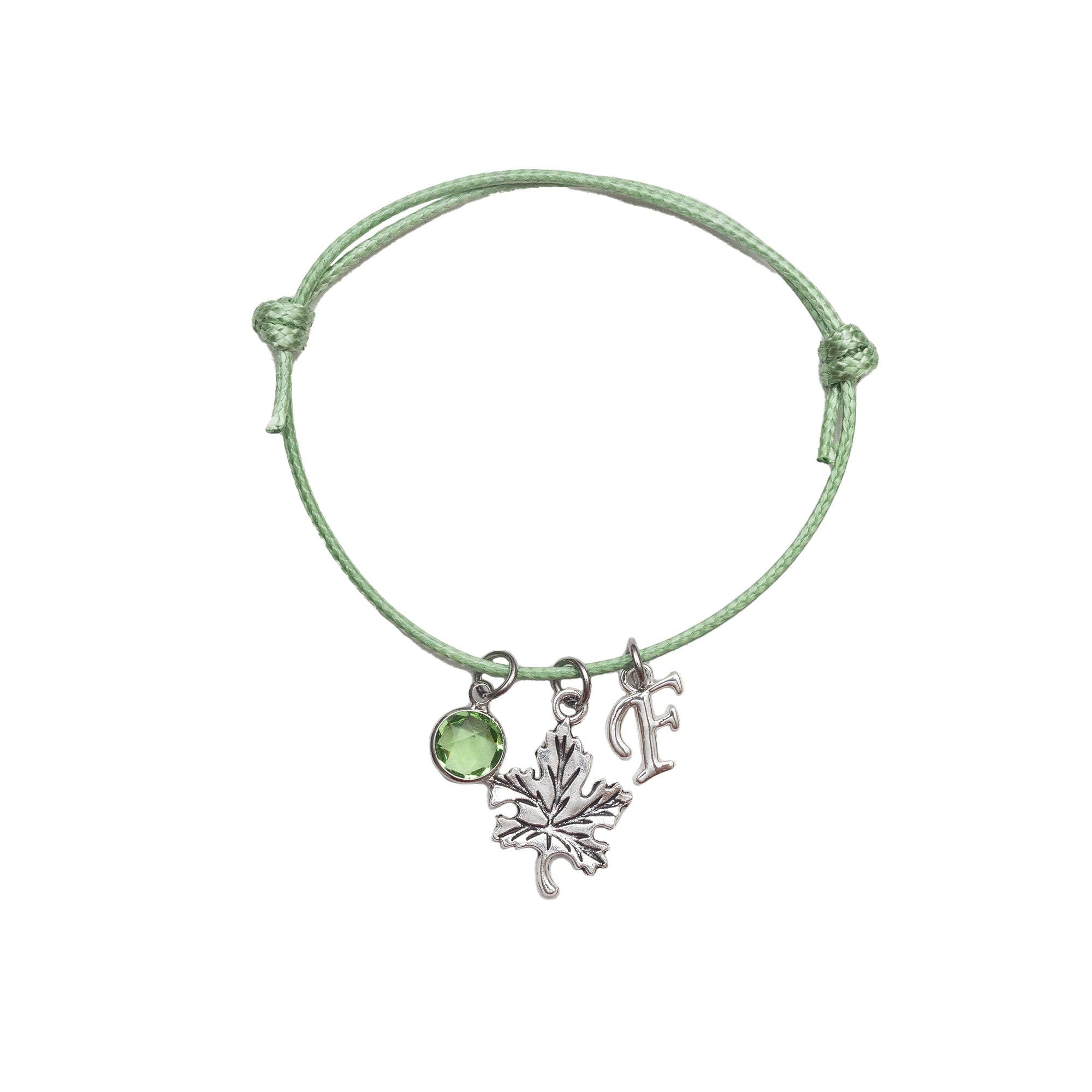 Maple leaf bracelet, waxed cord adjustable, personalised gifts, autumnal leaves, nature jewellery,