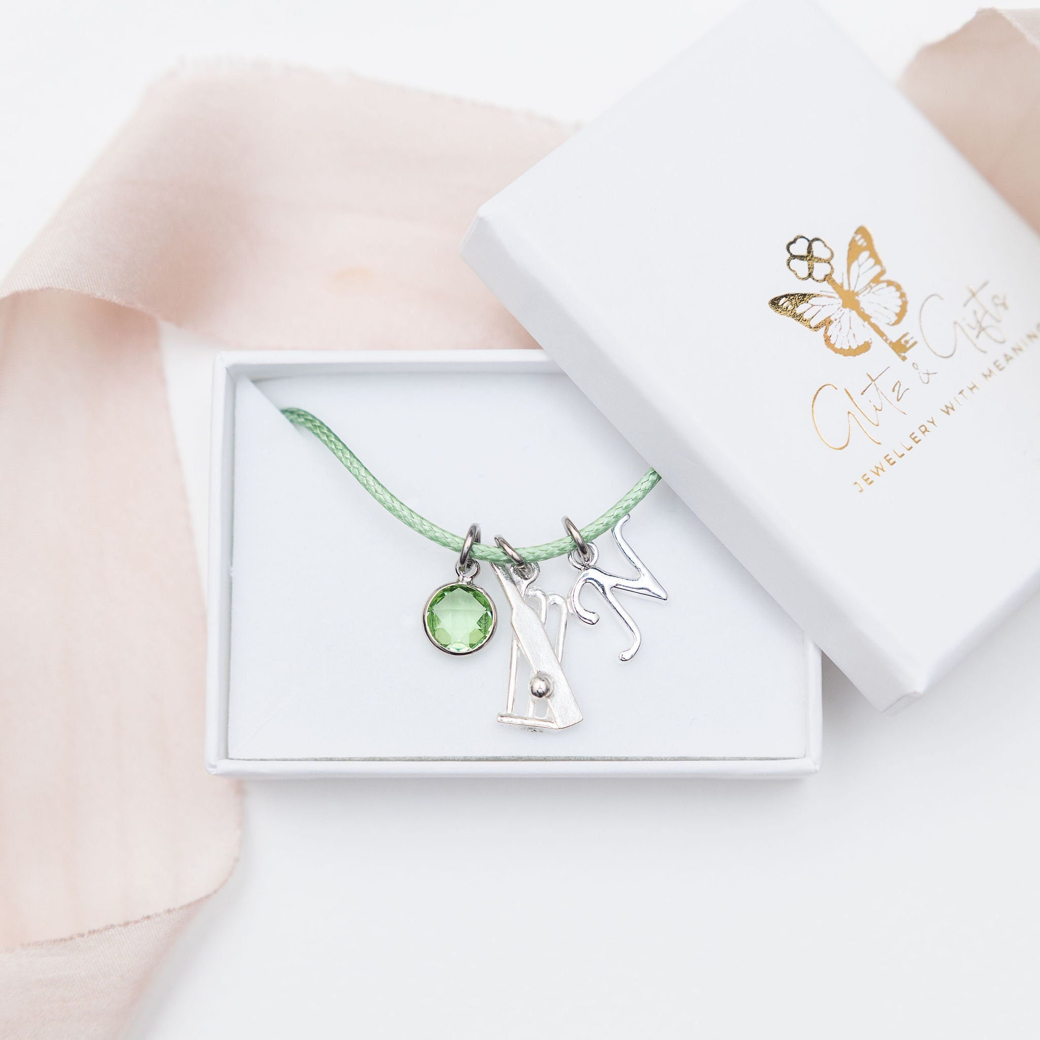 Cricket bracelet, waxed cord adjustable, personalised gifts, sports jewellery, cricket stumps, custom team player gift, birthstone letter