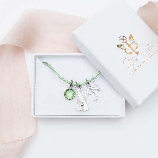 Cricket bracelet, waxed cord adjustable, personalised gifts, sports jewellery, cricket stumps, custom team player gift, birthstone letter