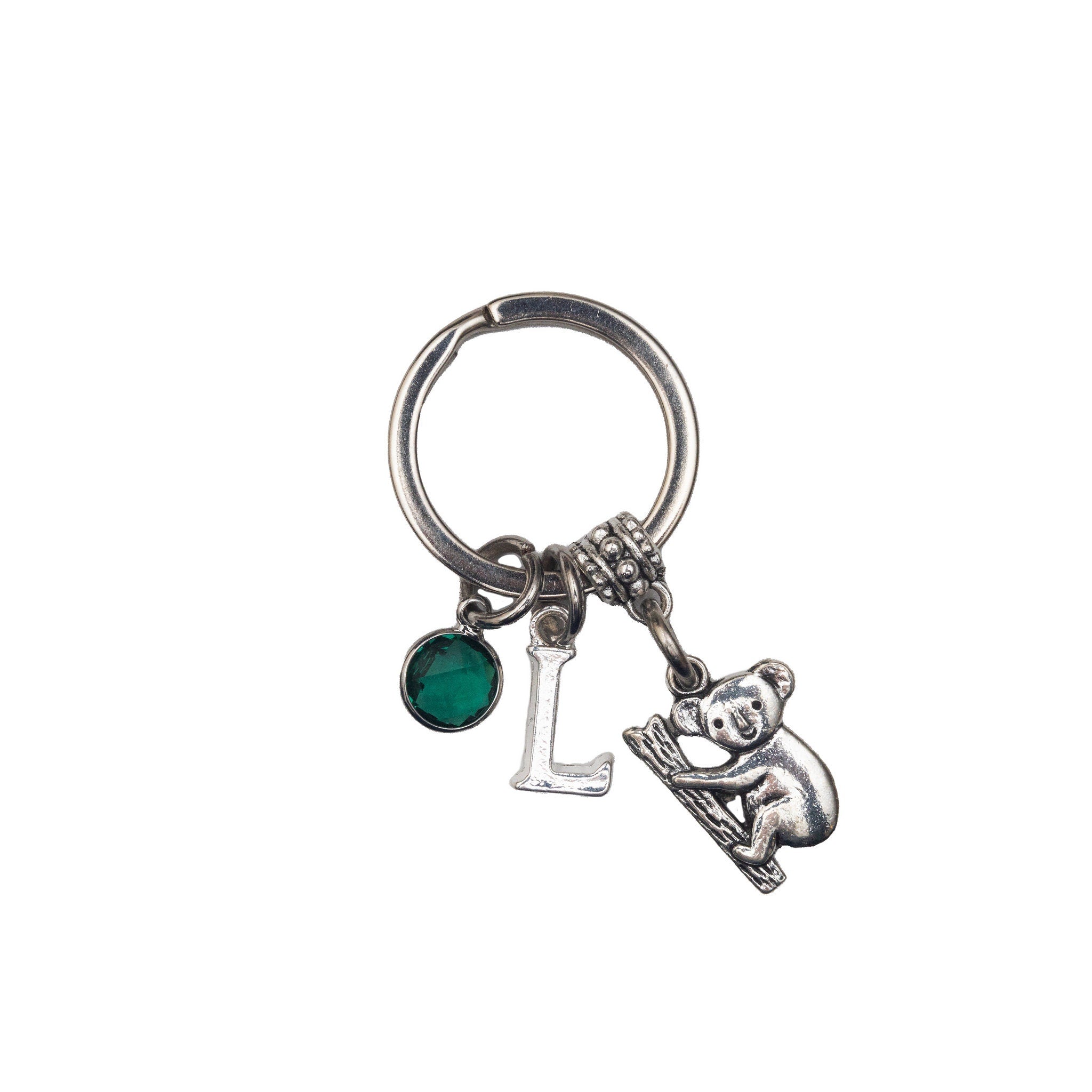 Koala keyring, personalised gifts, koala bear gift, birthstone letter, Australia trip reveal gift, Australian travel bag charm