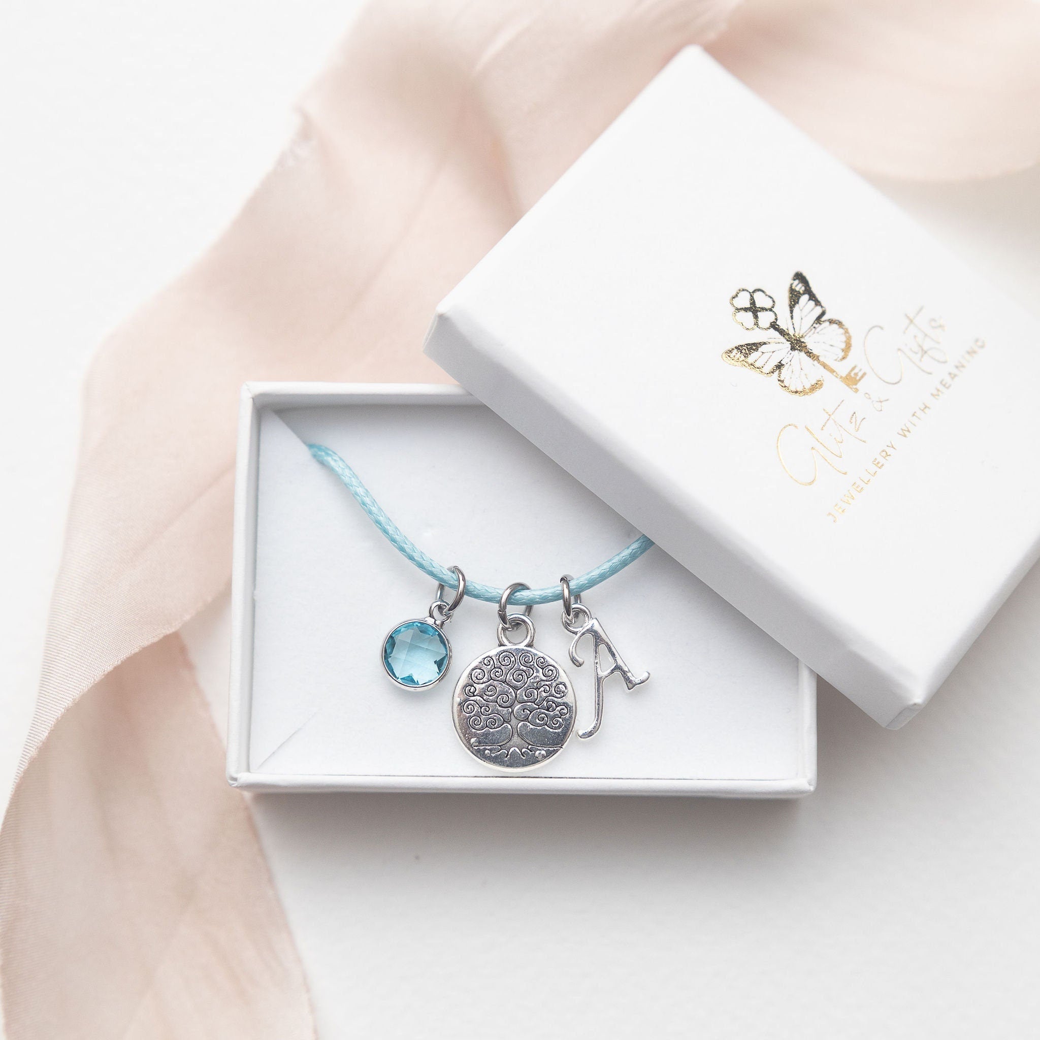 Tree bracelet, waxed cord cord adjustable, personalised gifts, family life jewellery, oak tree keepsake, whimsical nature charm, friend