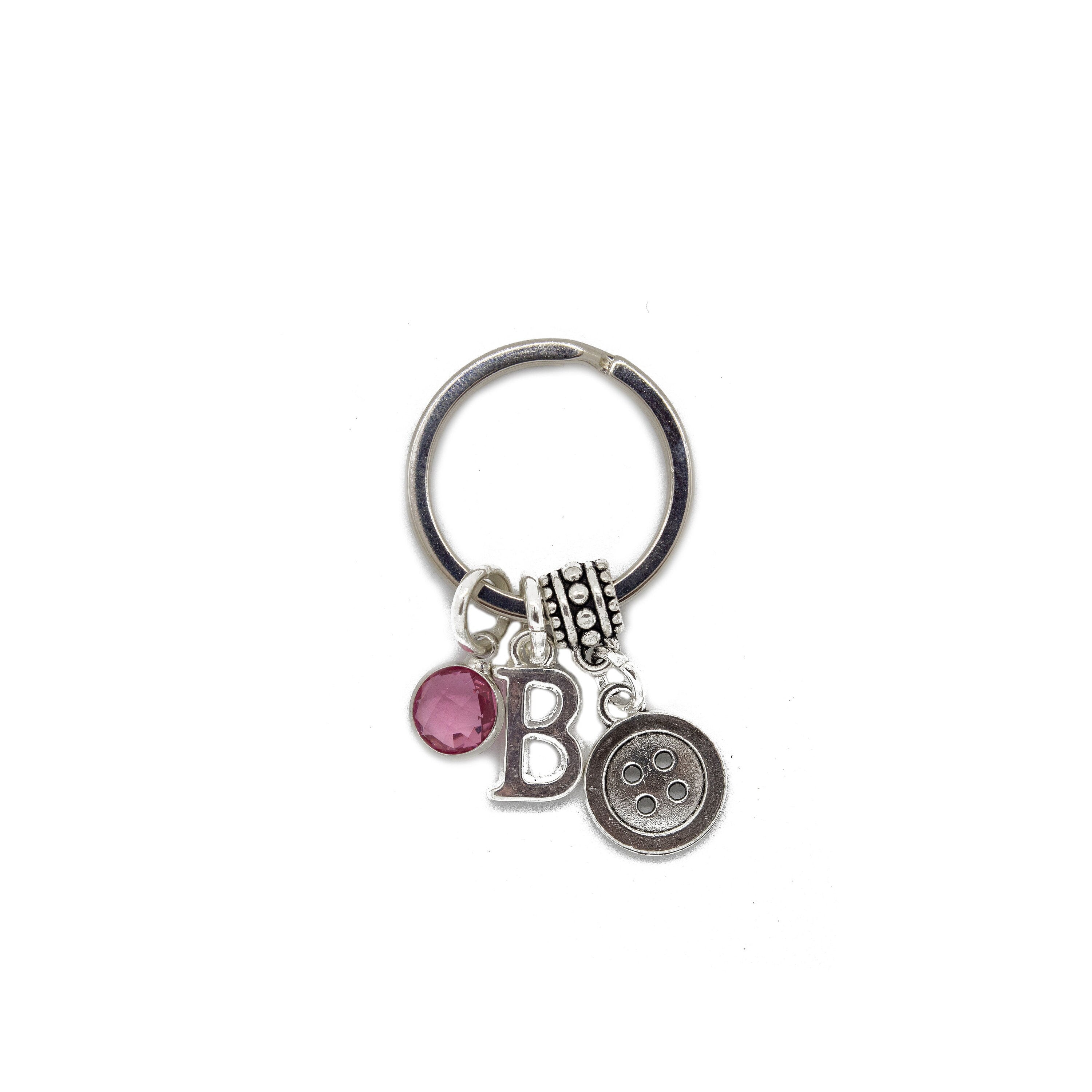 Button keyring, sew keychain, gifts for sewer, personalised gifts, sewing teacher thank you,  dressmaker seamstress present