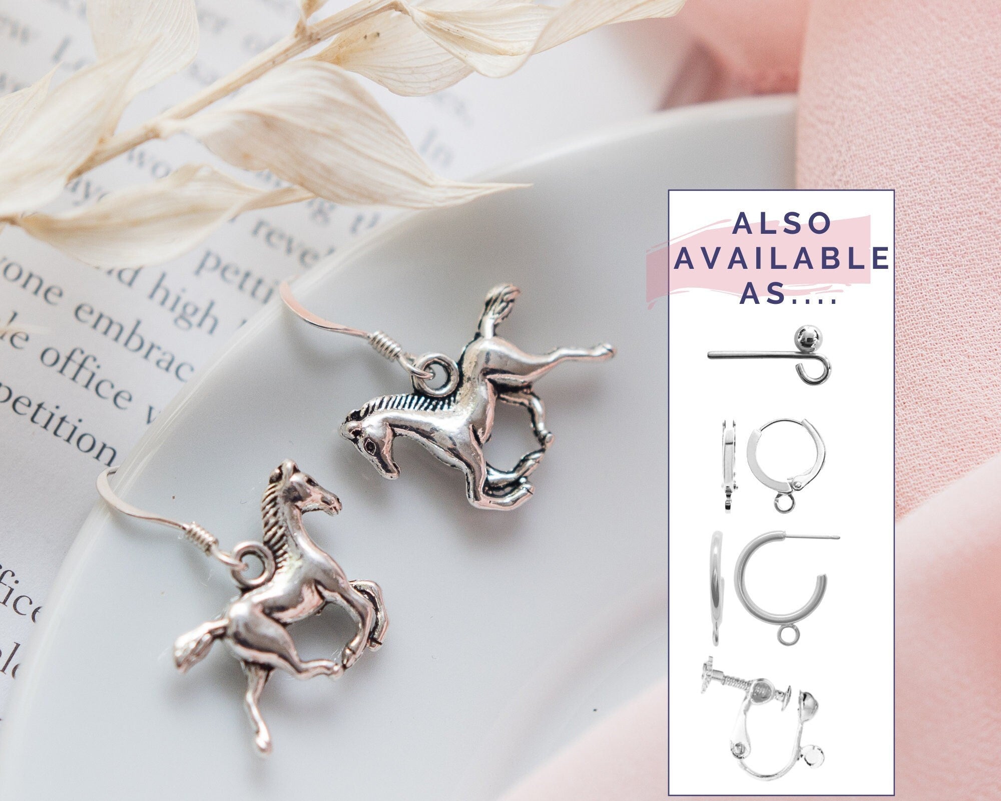 Horse earrings, horse jewellery, gifts for equestrian rider, gift for pony owner, horse lover gifts, western style, cowboy cowgirl accessory