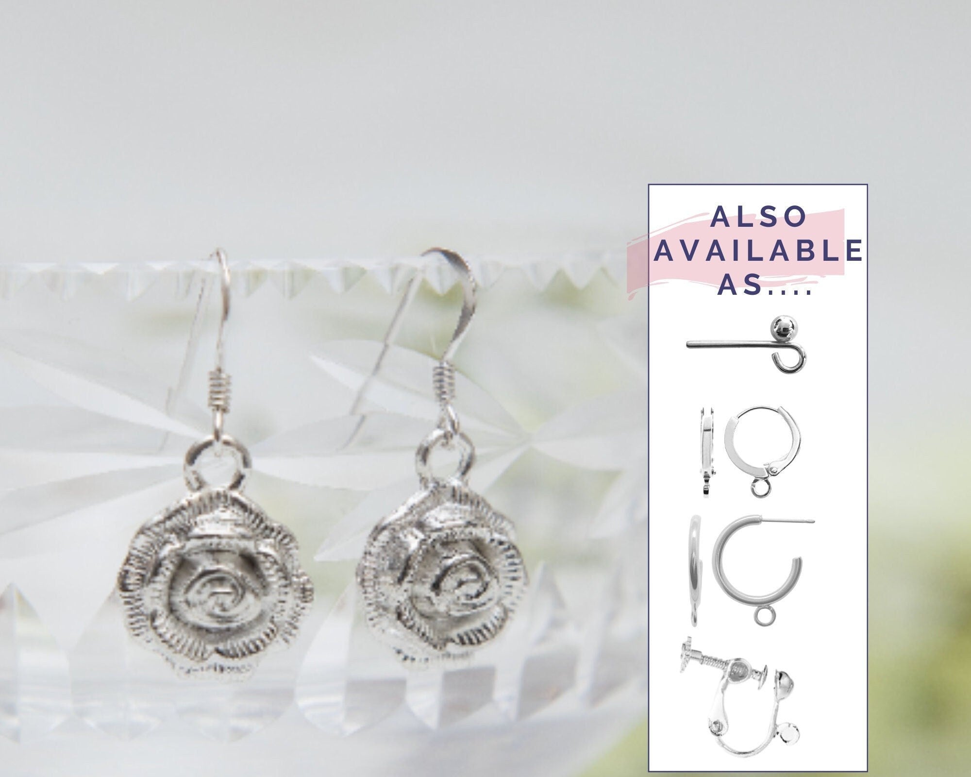 Rose earrings, flower earrings, Valentines jewellery, flower accessory, floral gifts, gardening gifts, gift for gardener, rose theme gift