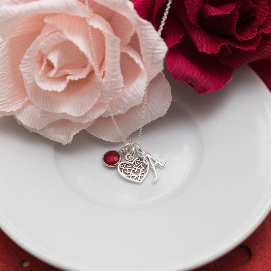 Heart necklace, personalised gifts, love heart jewellery, bridesmaid necklace, wedding favour, wife gift, I love you gift