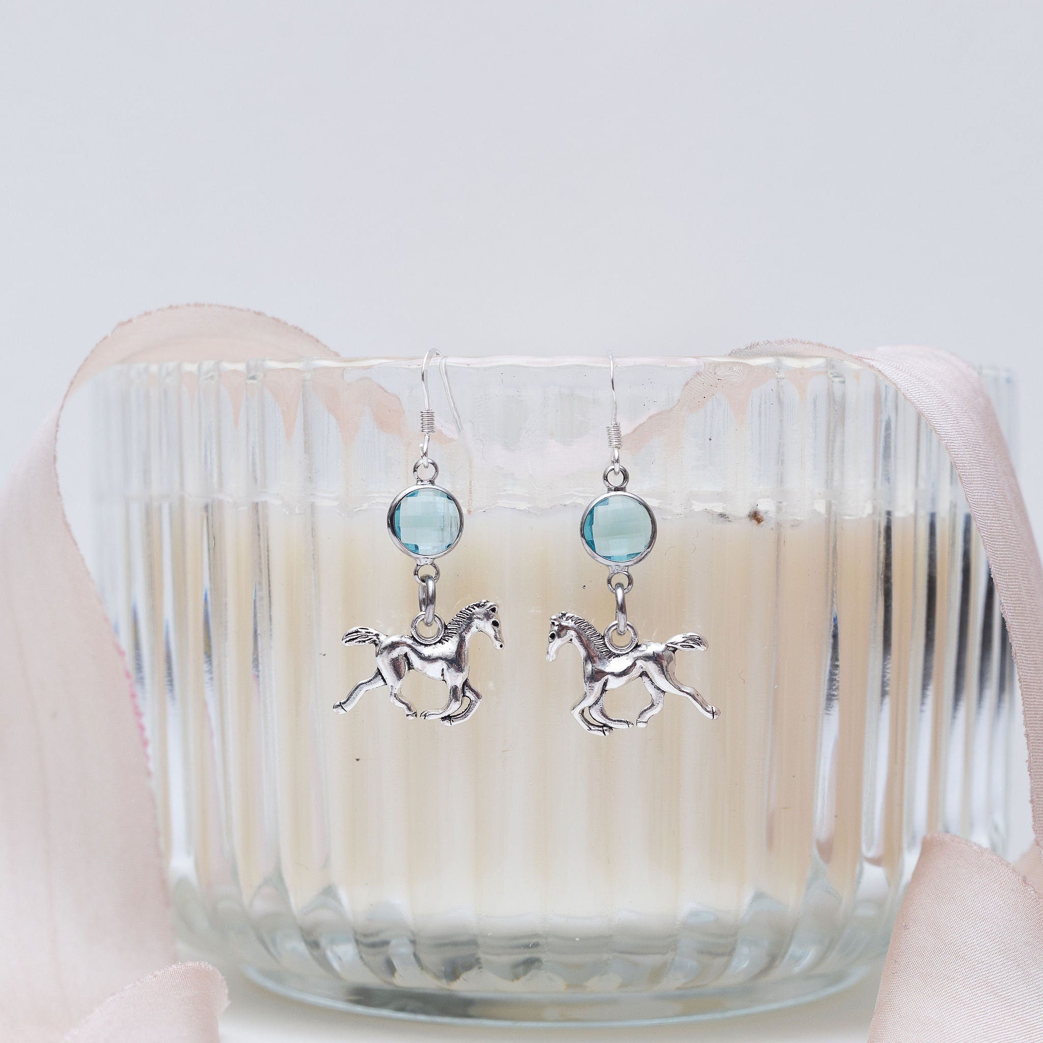 Horse earrings, birthstone jewellery, personalised gifts, horse gifts, equestrian rider gift, new pony owner, pet loss keepsake memorial