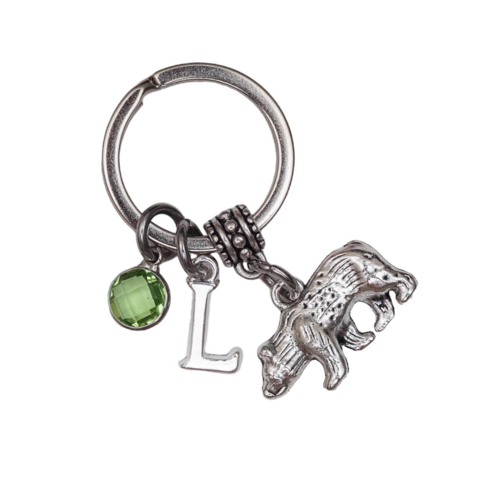 Bear keyring, personalised gifts, birthstone letter, animal cub gift, sending a bear hug